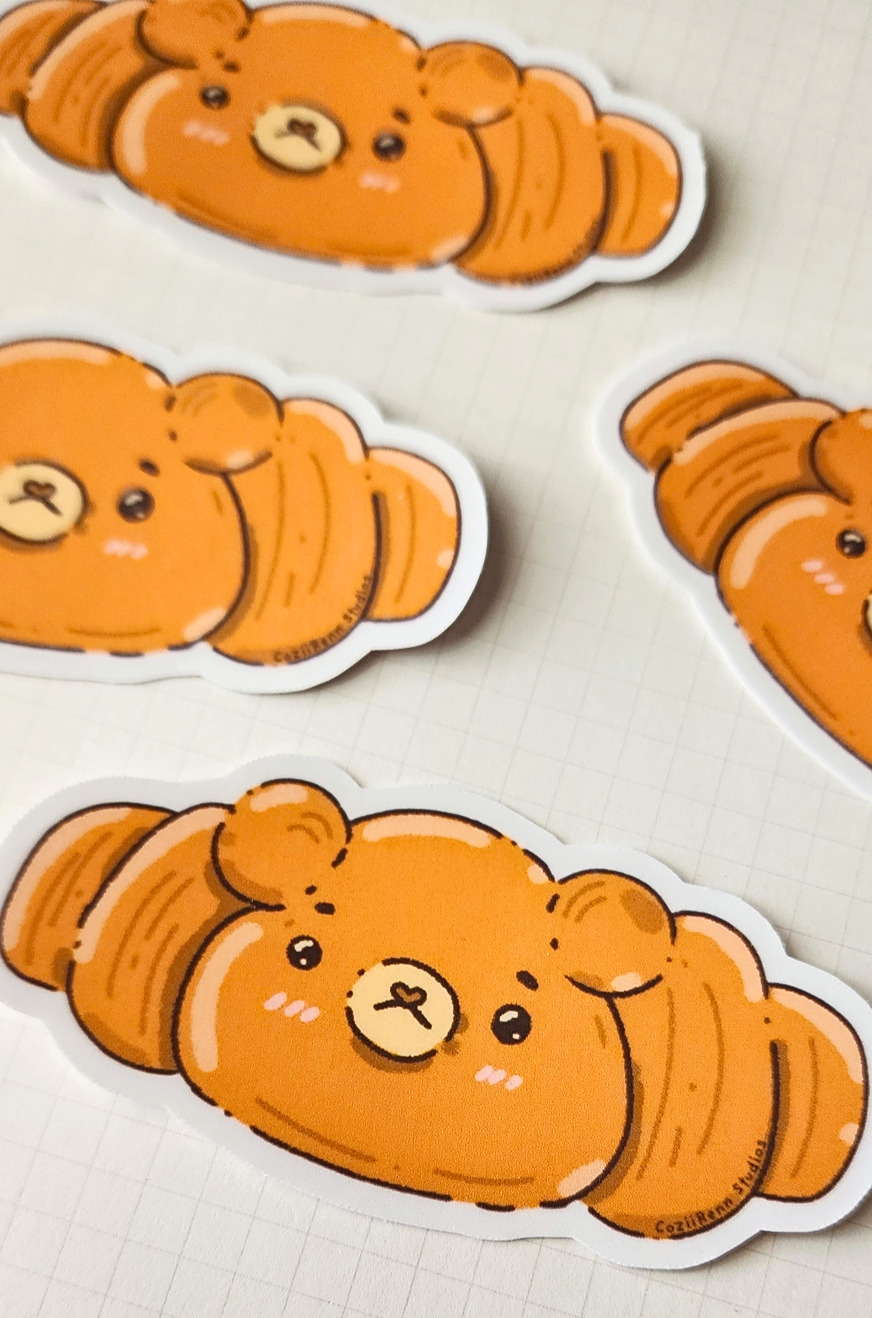 Yummy Teddy Croissant Sticker