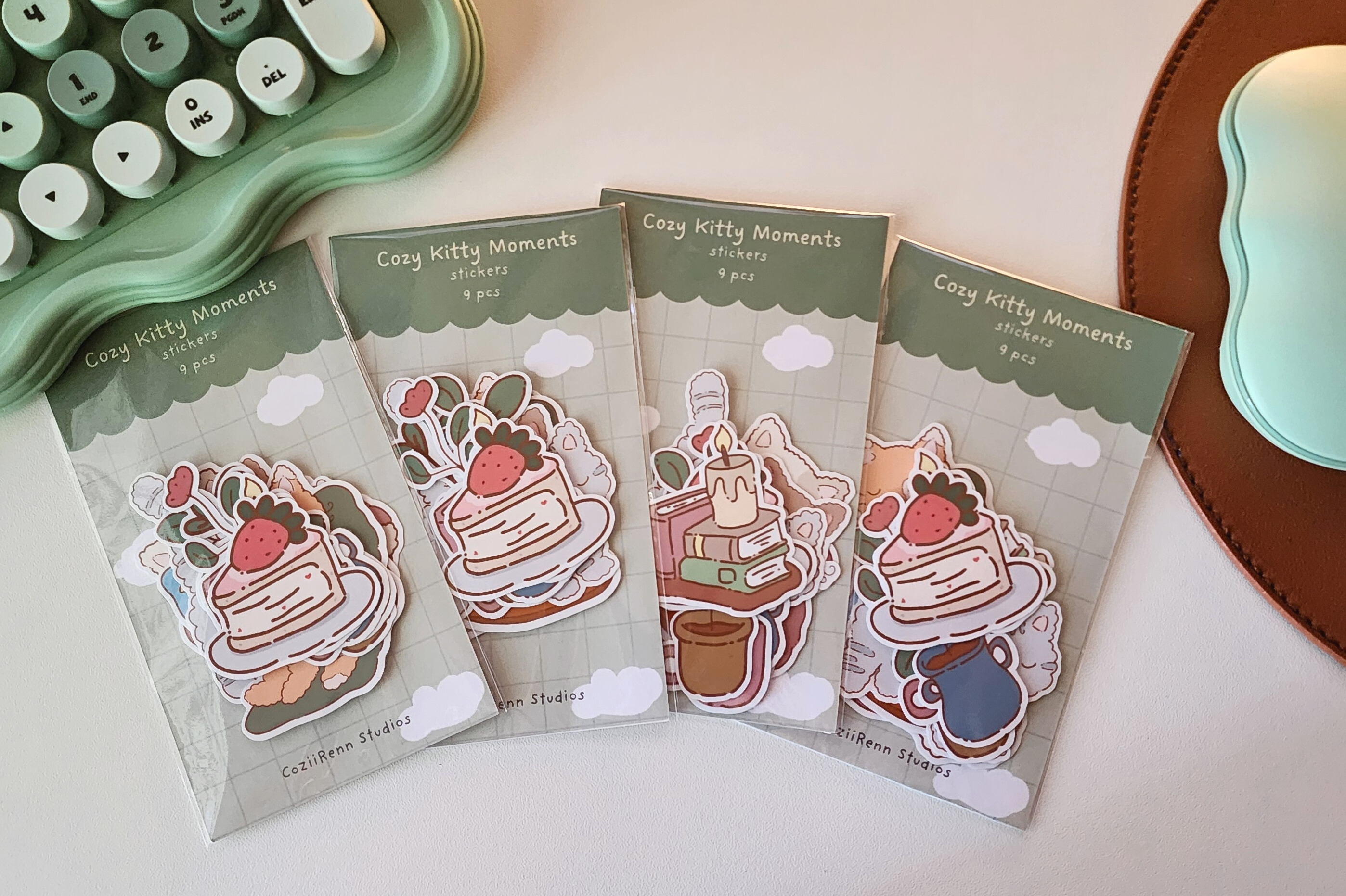 Cozy Kitty Moments Sticker Pack (9pcs)