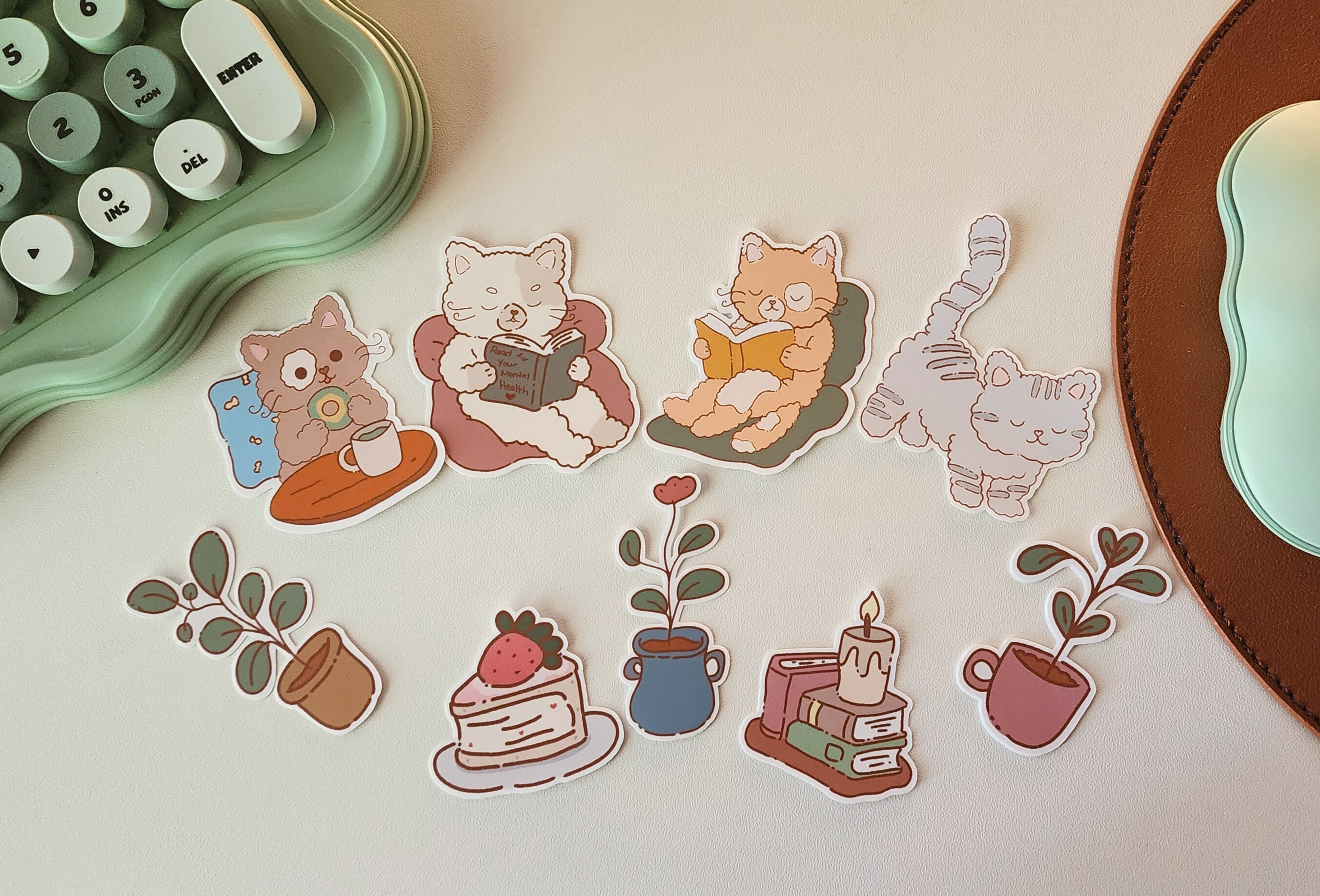 Cozy Kitty Moments Sticker Pack (9pcs)