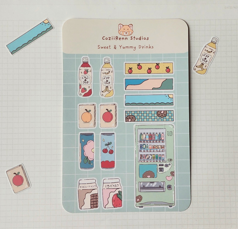 Sweet & Yummy Drinks Sticker Sheet
