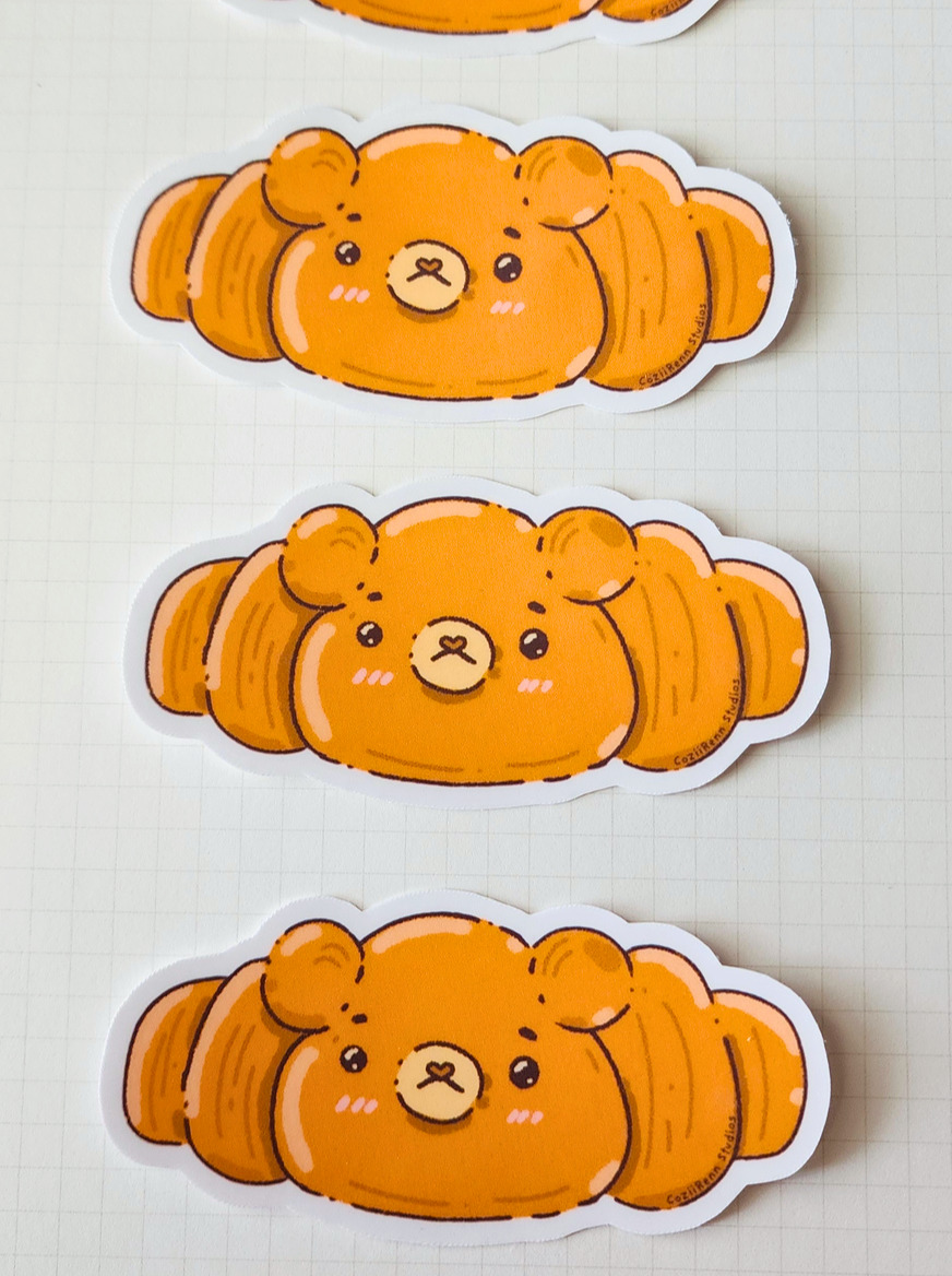 Yummy Teddy Croissant Sticker