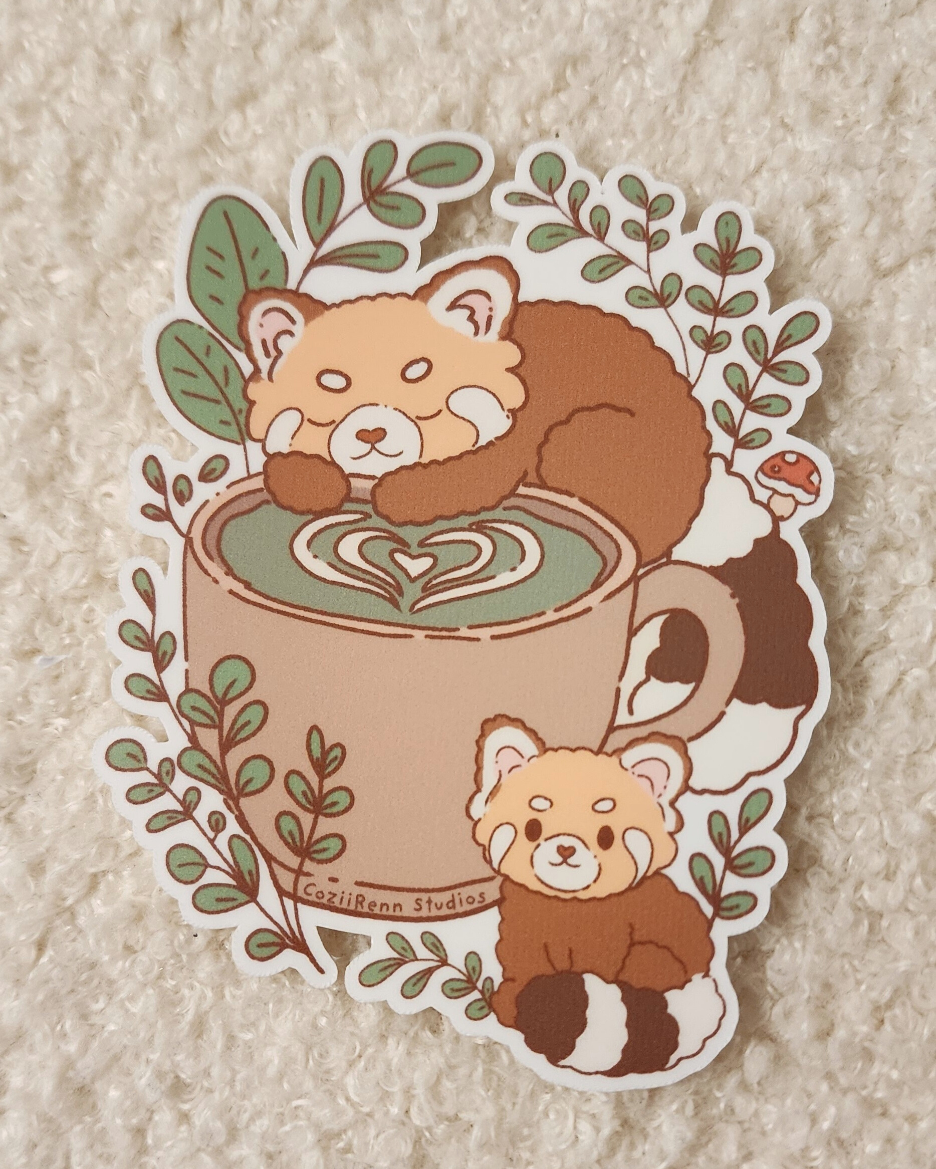 Red Panda Matcha Sticker