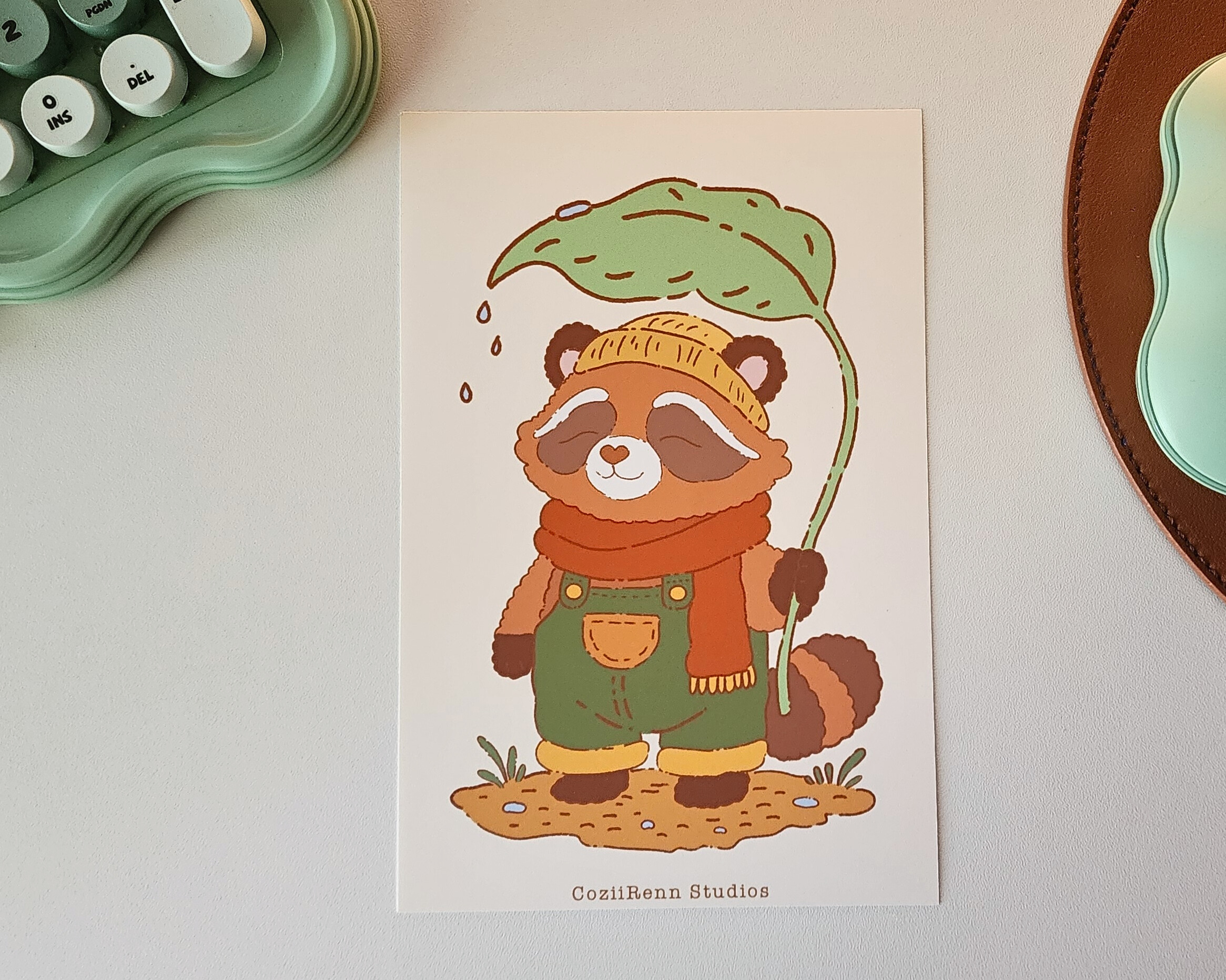 Rainy Day Tanuki Art Print