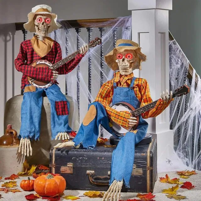Skeleton Banjo Player Halloween Decoration