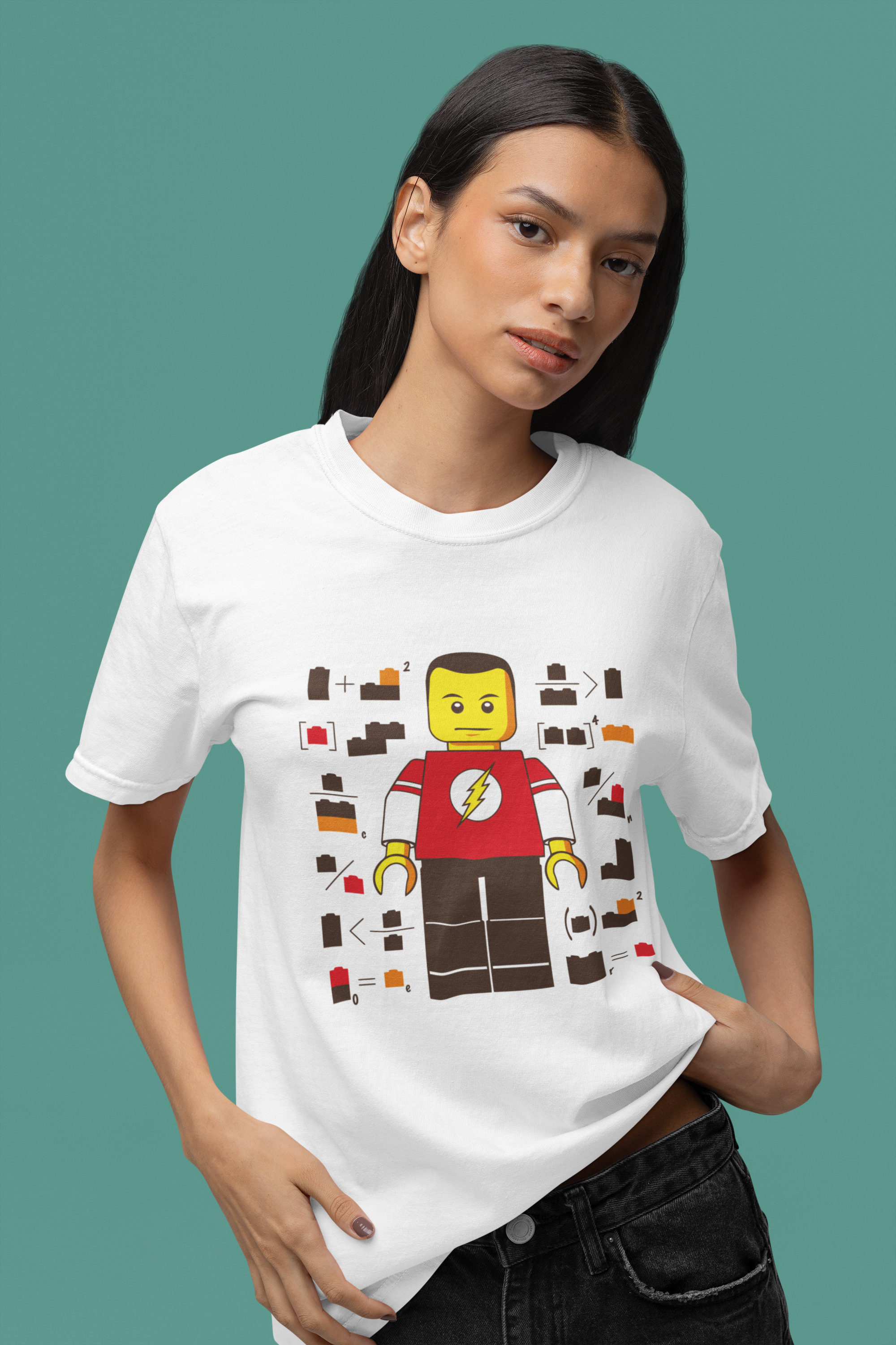 White Dropshoulder Unisex T-Shirt