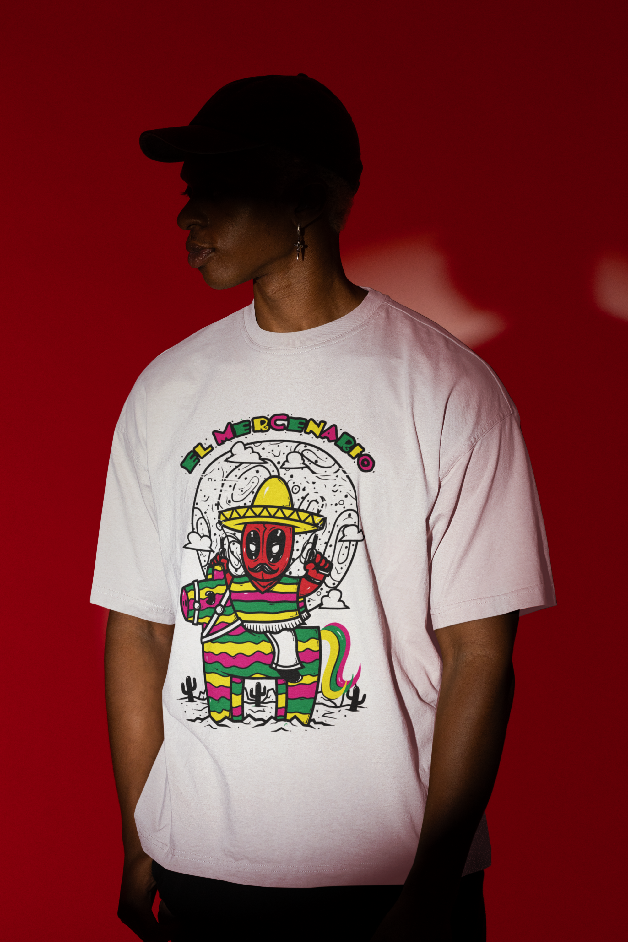 White Drop shoulder T-Shirt Unisex