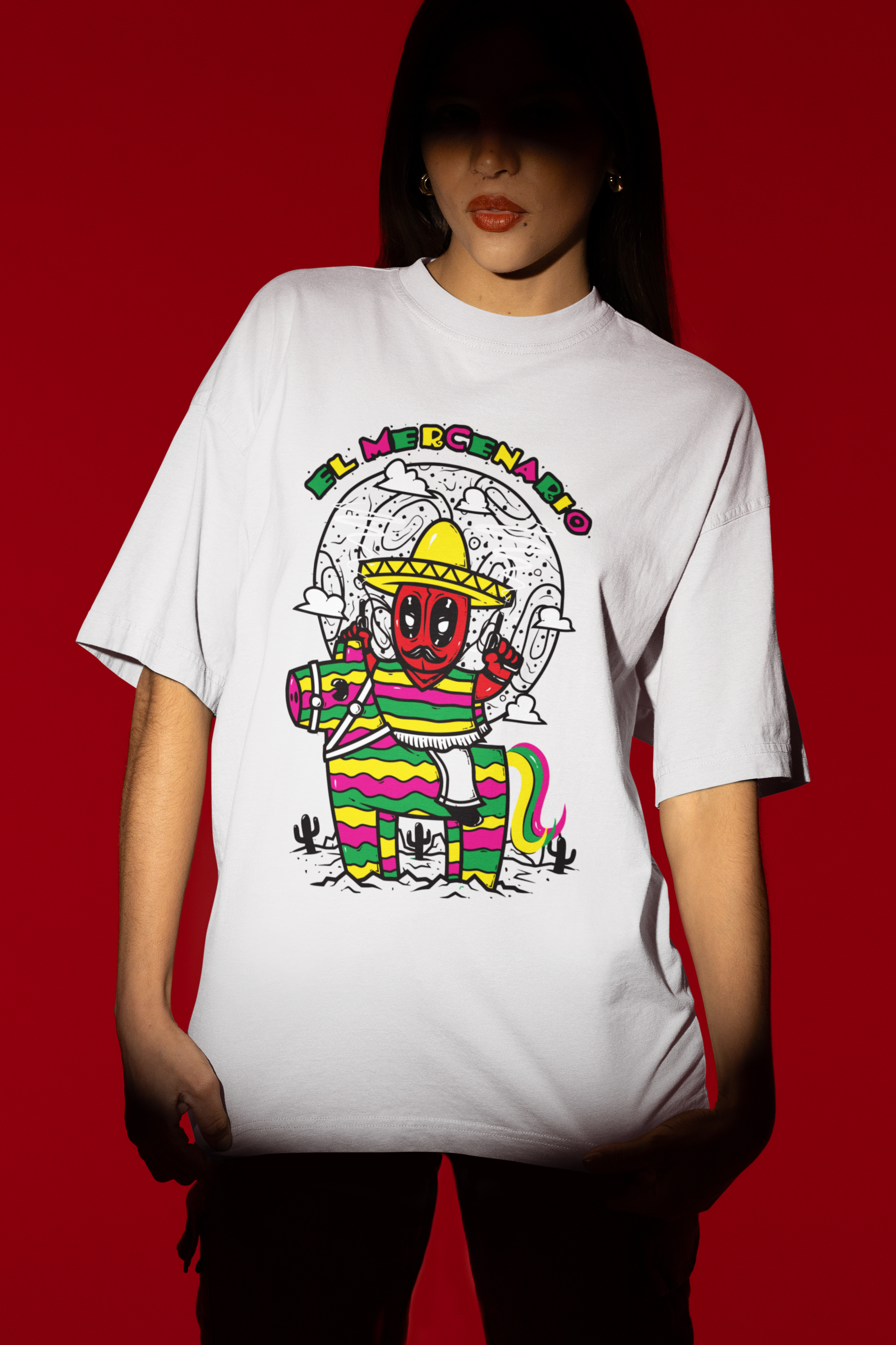 White Drop shoulder T-Shirt Unisex