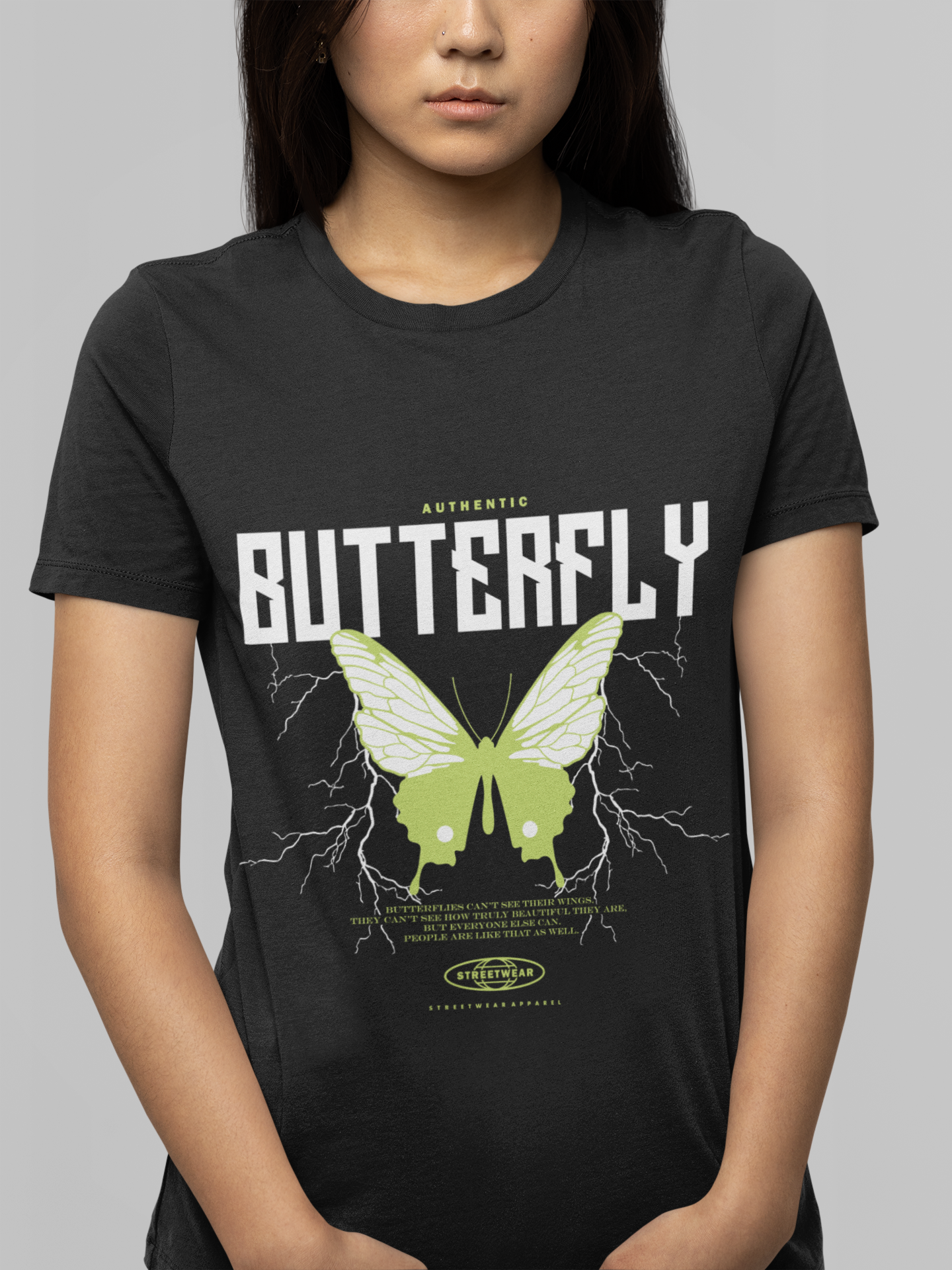 Butterfly Black Regular T-Shirt