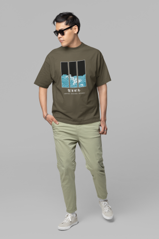 Olive Green Wave T-Shirt