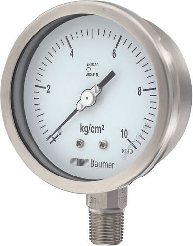 Baumer AL-H-2-4BM-(0/25) KG/CM² Stainless Steel Pressure Gauge