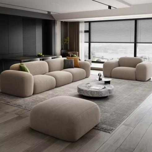 Modern Beige Sofa Set