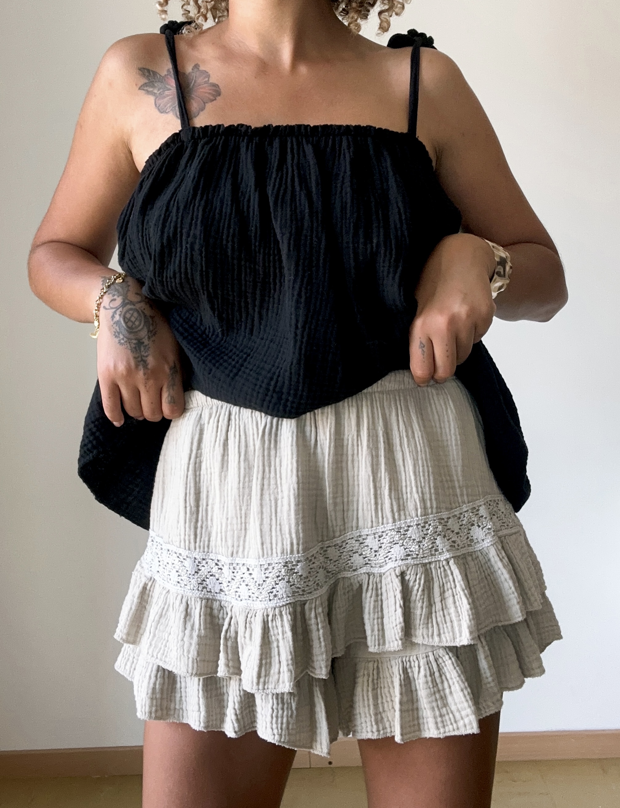 JUPE SHORT BEIGE