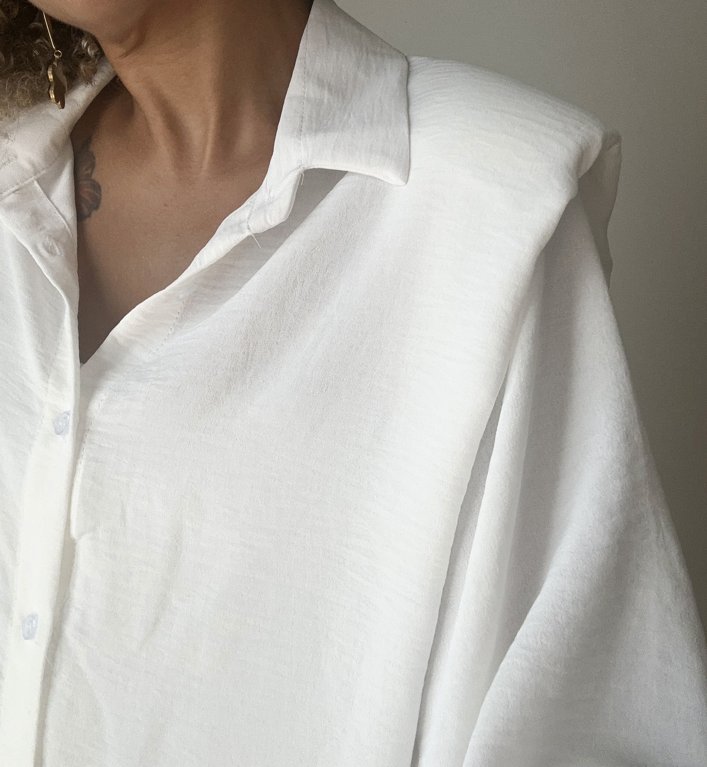BLOUSE ÉPAULETTE ÉLEGANTE BLANC