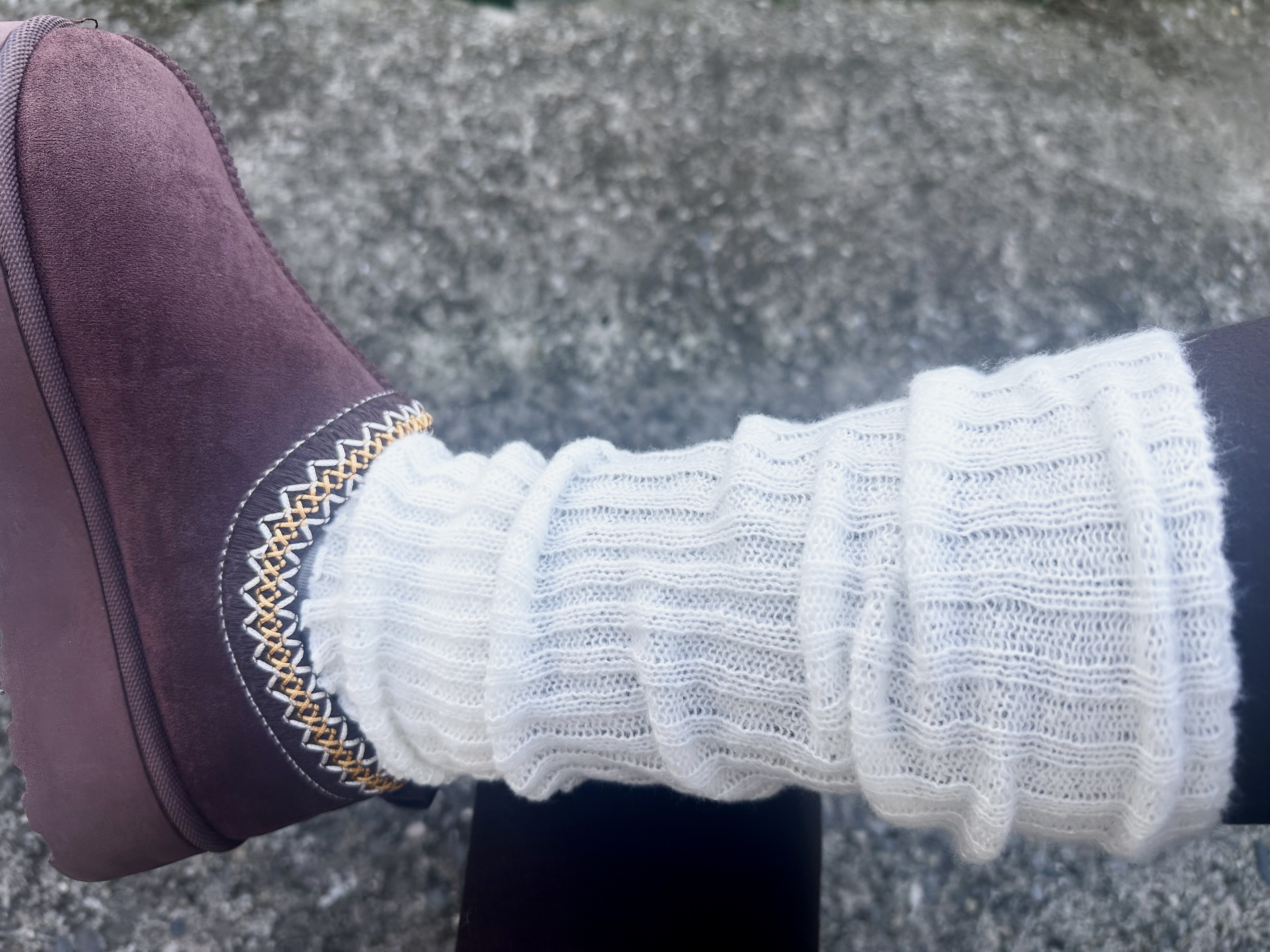 JAMBIÈRES TRICOT BLANC 
