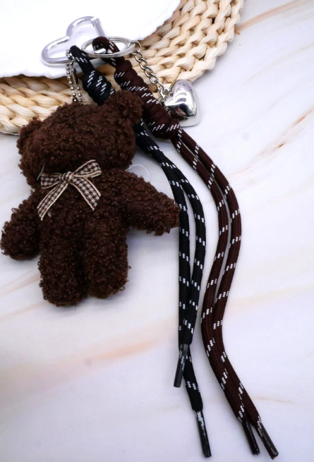 PORTE CLEFS/GRIGRI OURS MARRON FONCÉ