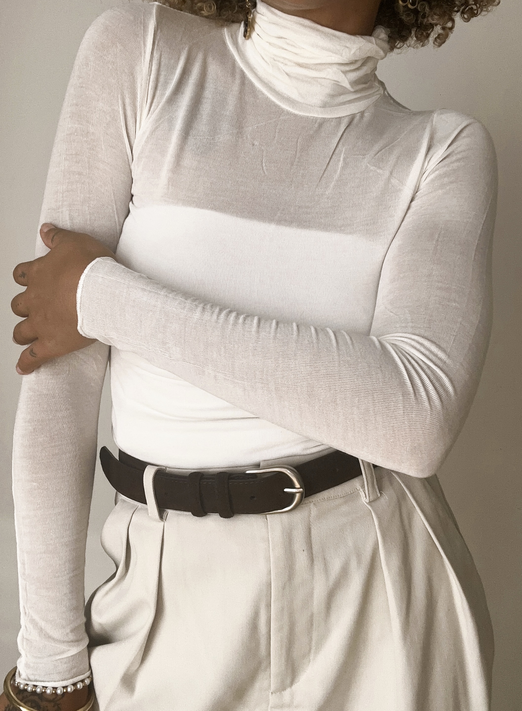 SOUS PULL CACHEMIRE COL ROULÉ ÉCRU