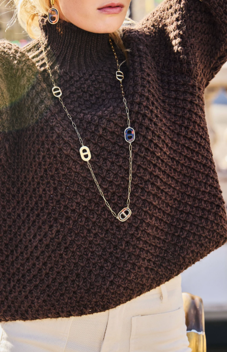 LONG COLLIER LÉOPARD