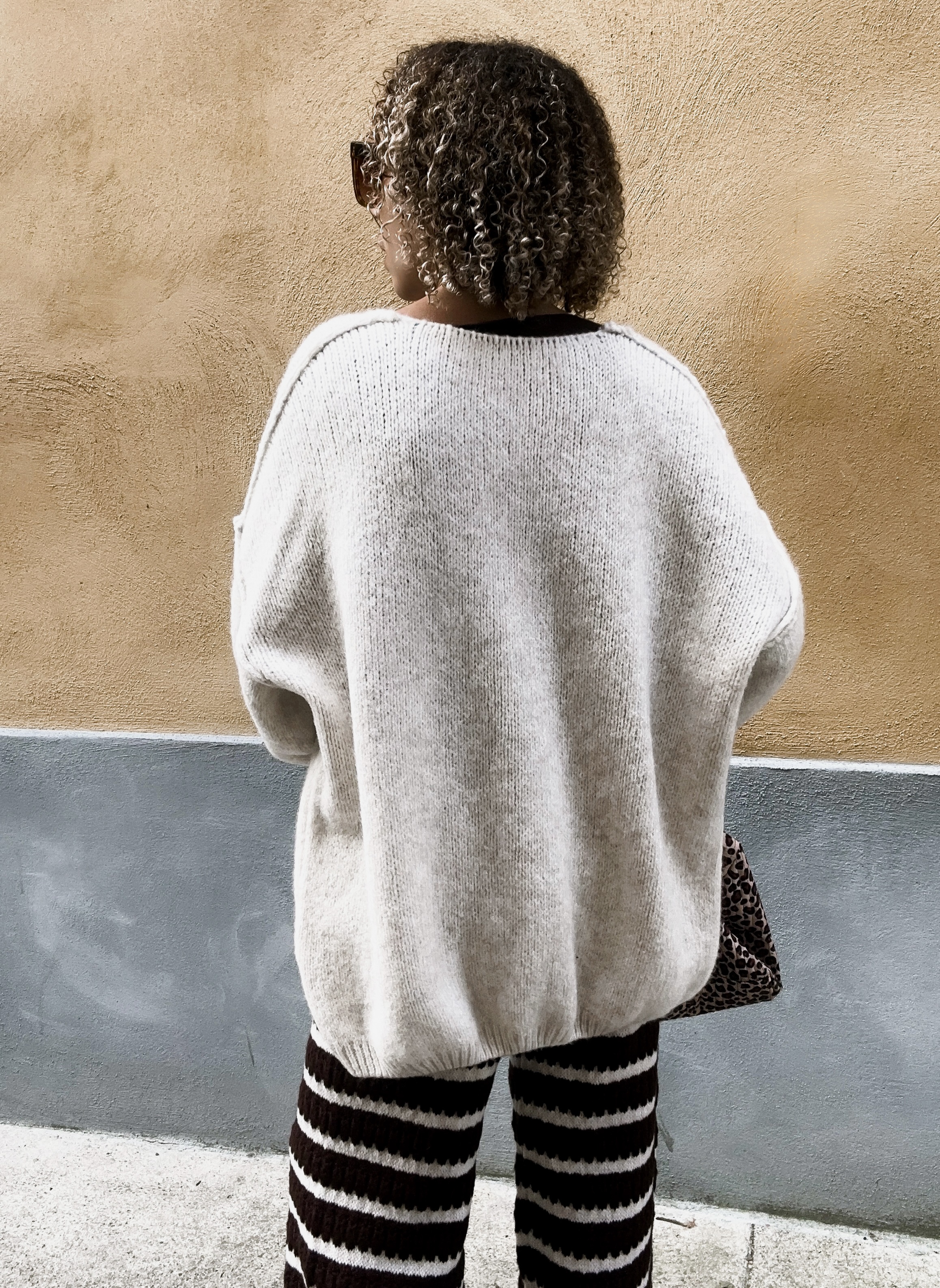 CARDIGAN EN LAINE OVERSIZE  ÉCRU
