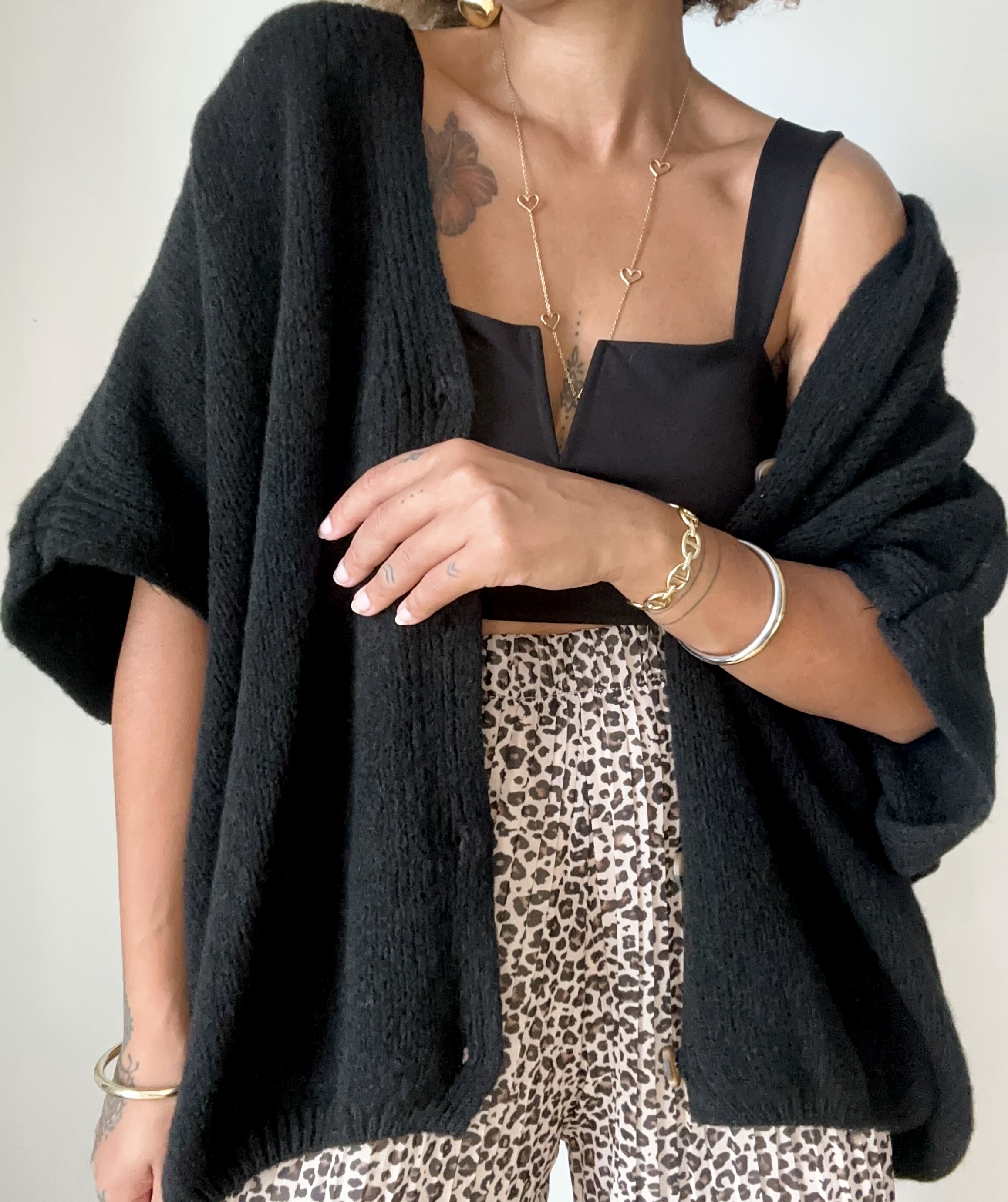 CARDIGAN NOIR OVERSIZE