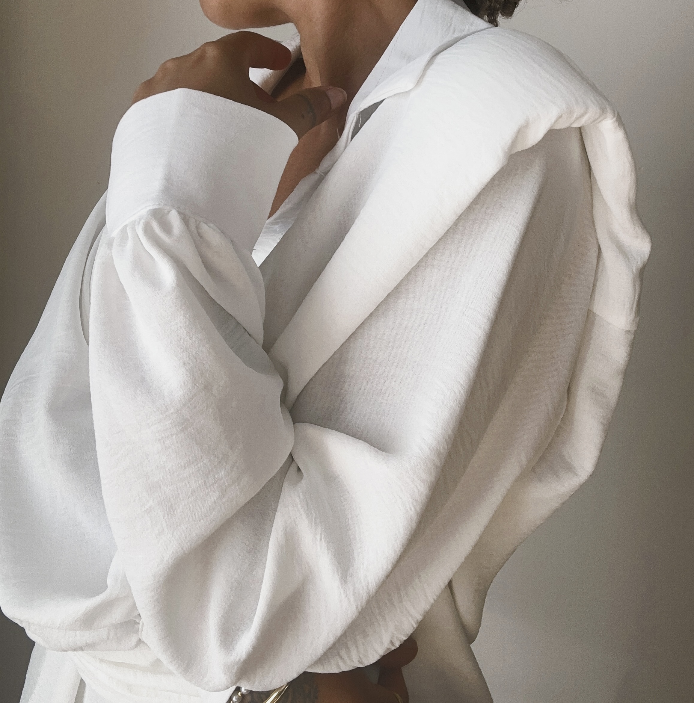 BLOUSE ÉPAULETTE ÉLEGANTE BLANC