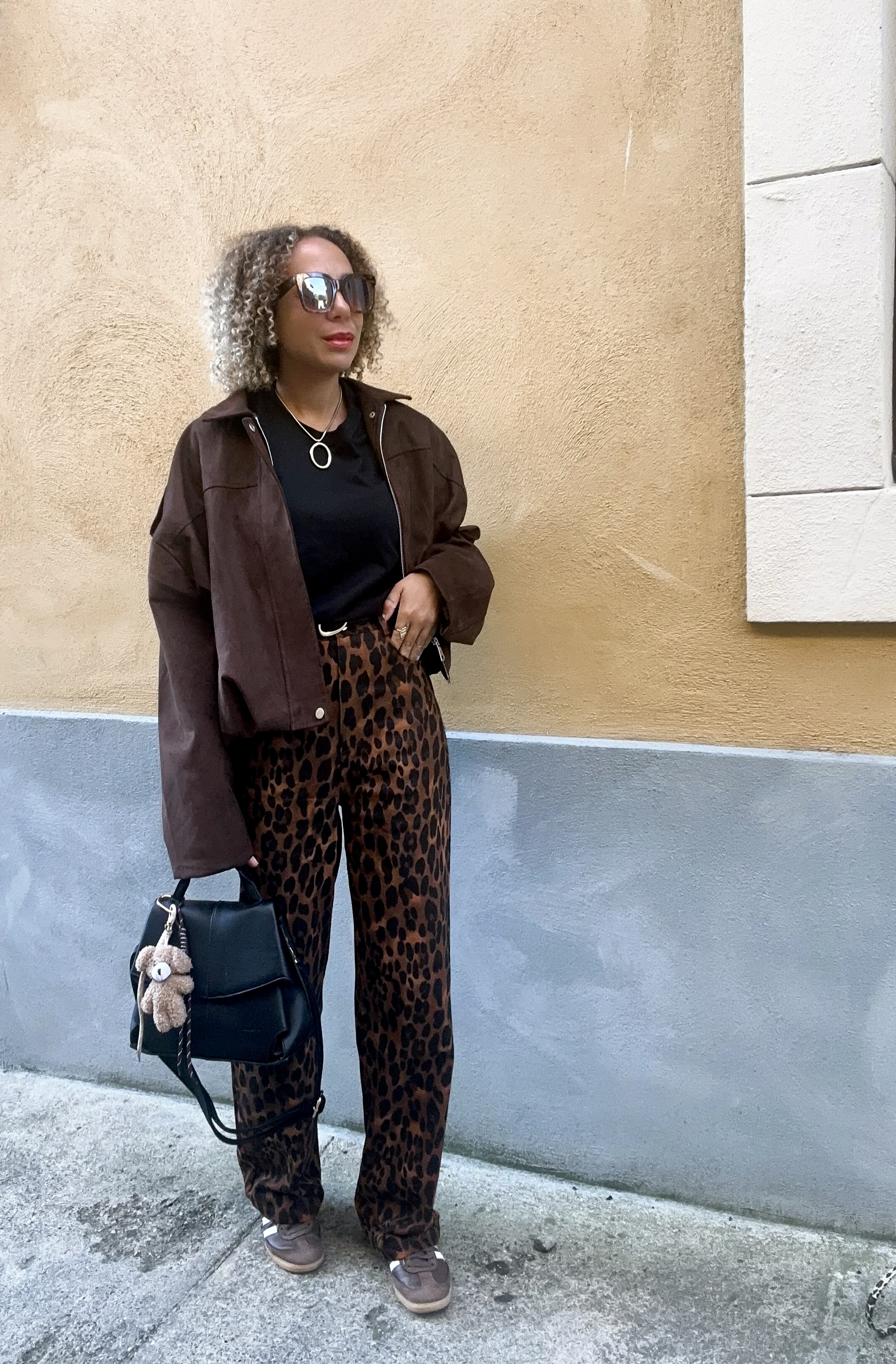 PANTALON COTON MOTIF LEOPARD