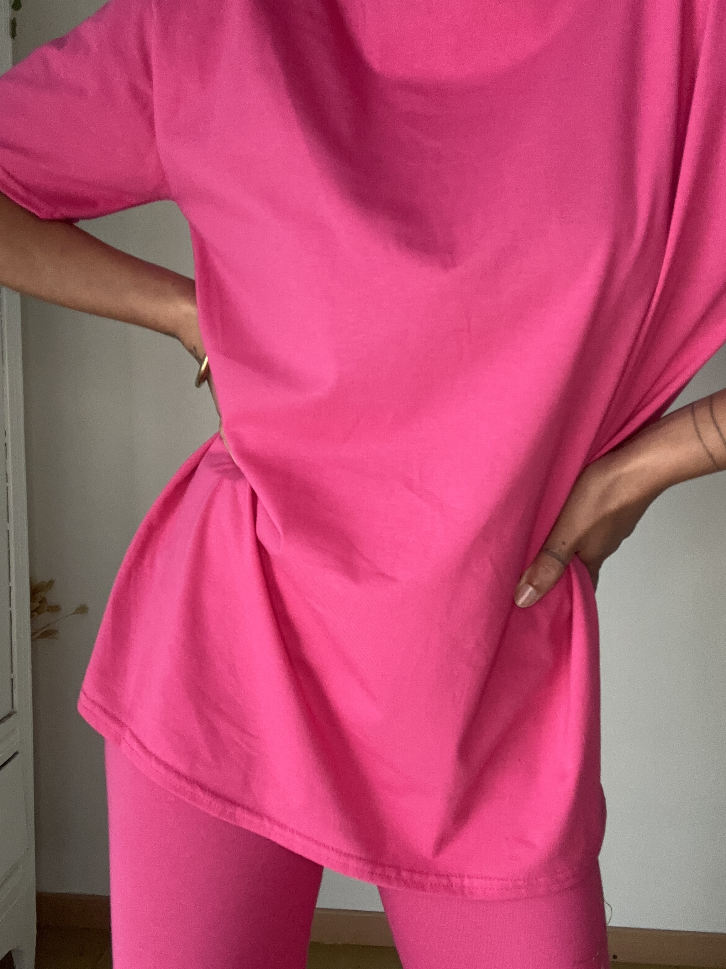 ENSEMBLE TEE SHIRT + SHORT ROSE
