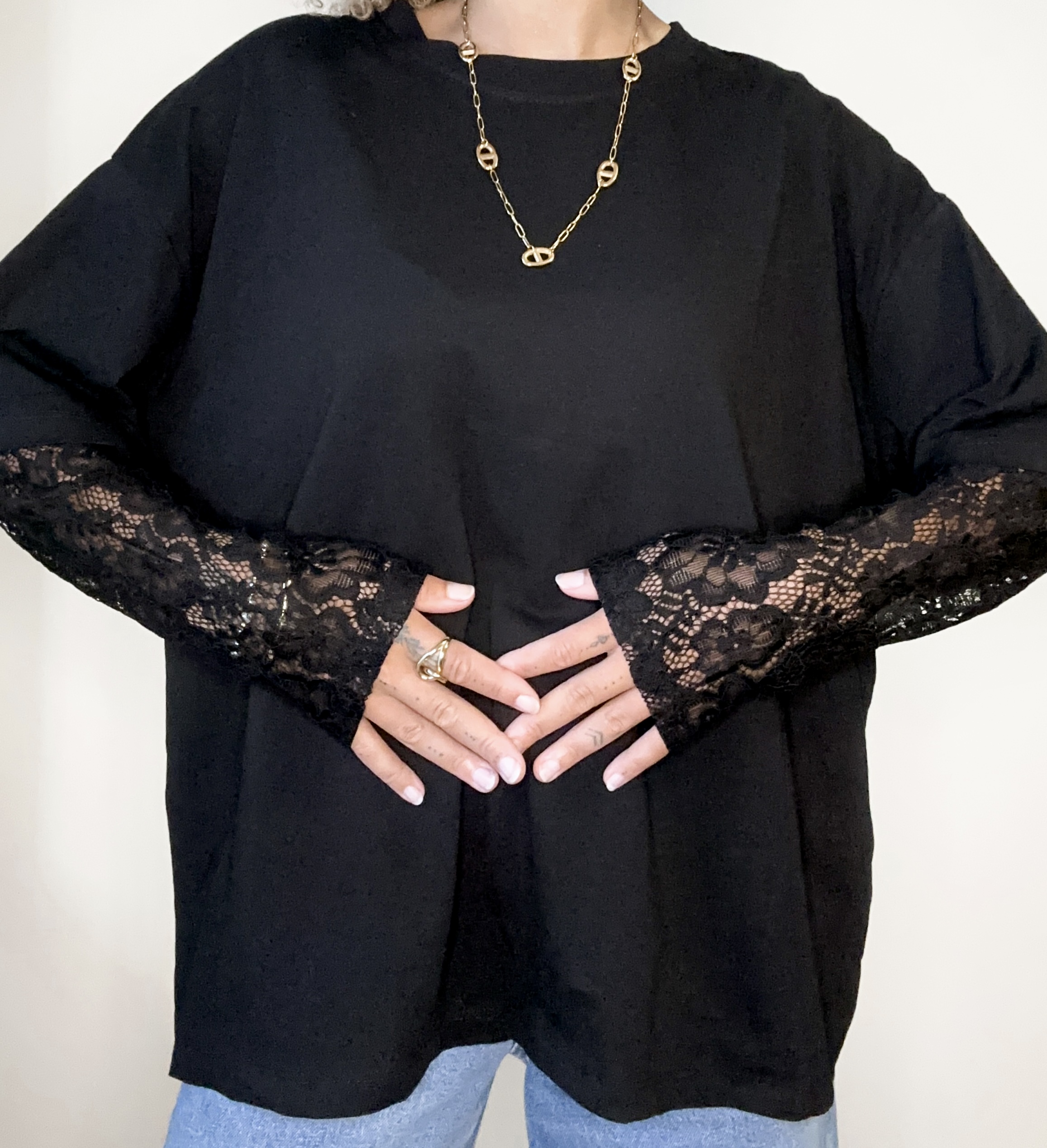 TEE SHIRT OVERSIZE DENTELLE