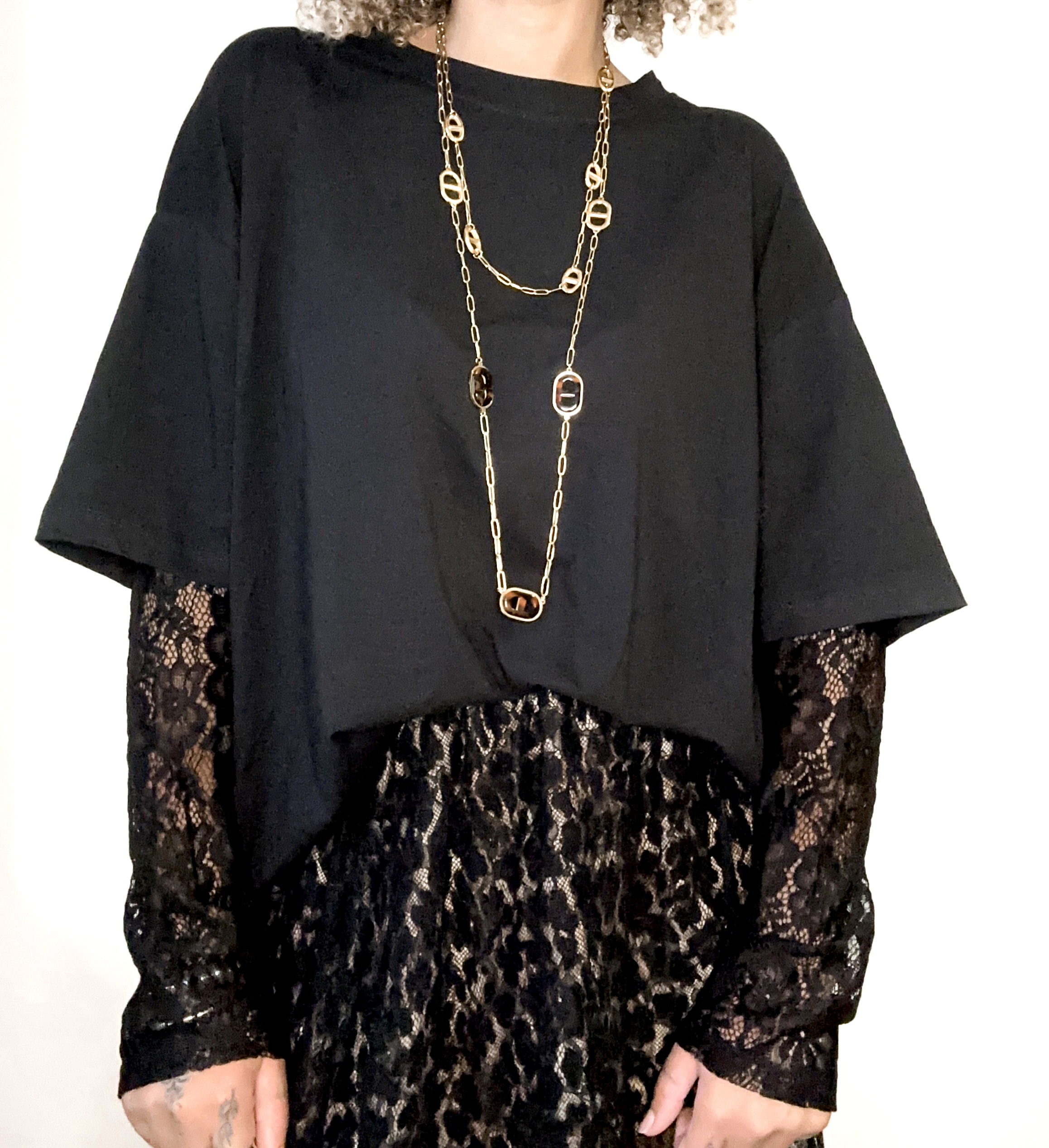 TEE SHIRT OVERSIZE DENTELLE
