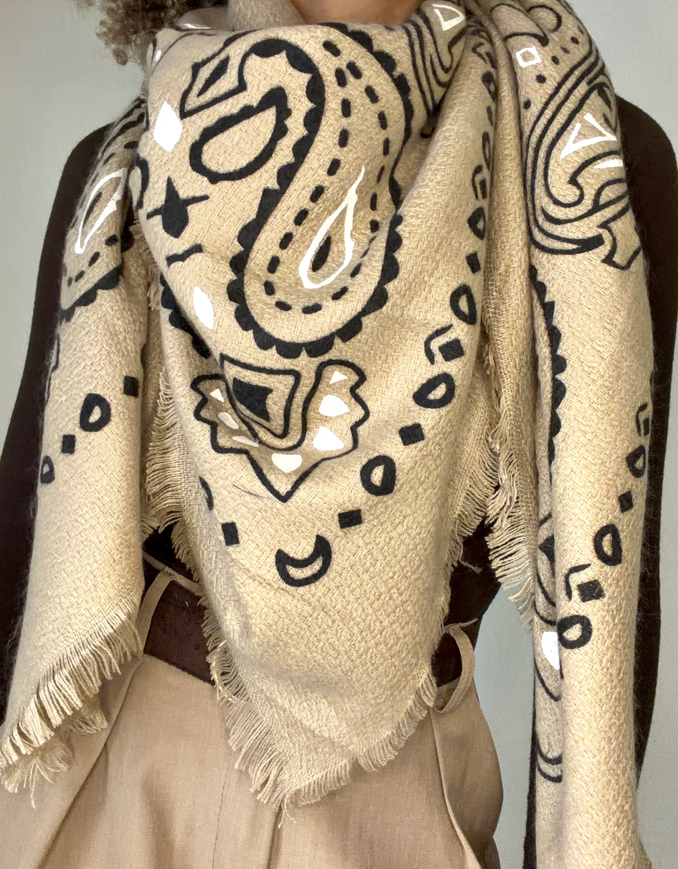 ÉCHARPE BANDANA BEIGE