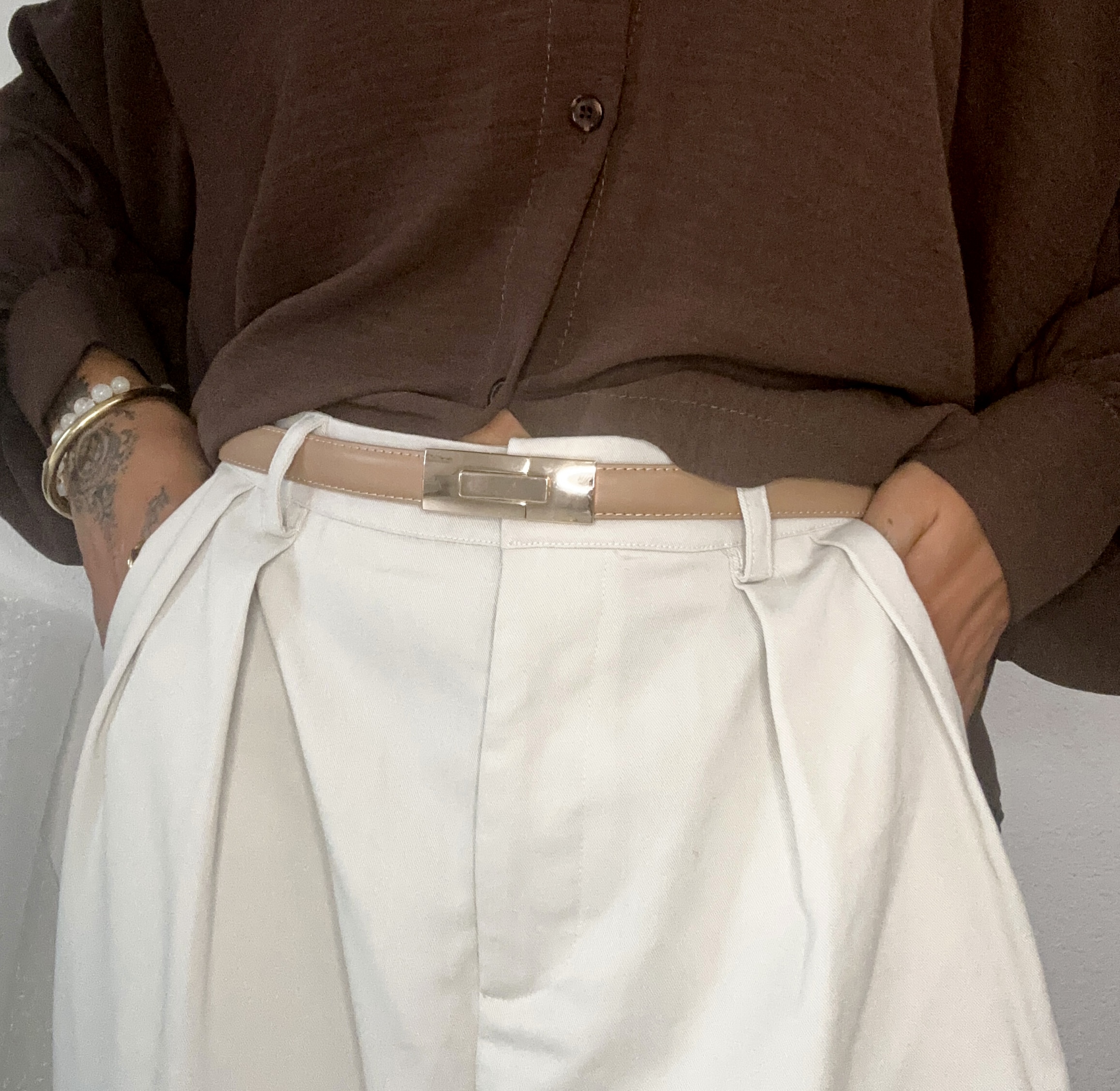 CEINTURE FINE BEIGE