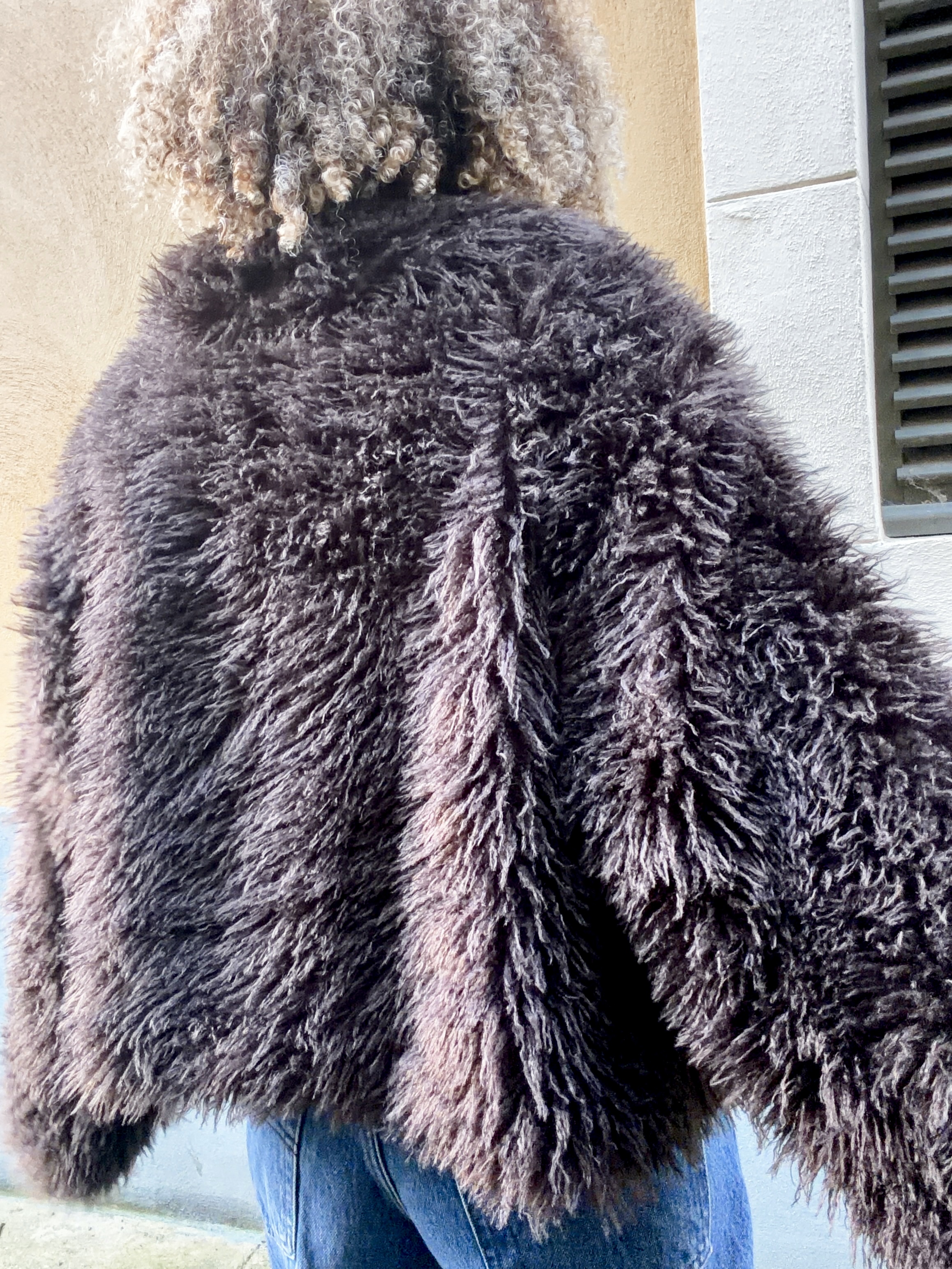 MANTEAU FAUSSE FOURRURE CHOCO