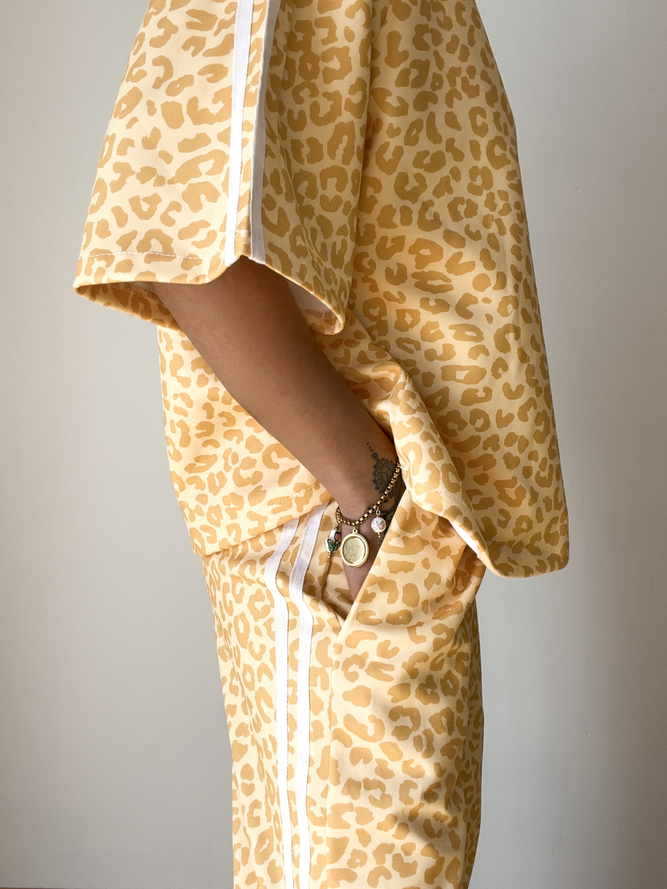 Ensemble jogging léopard jaune