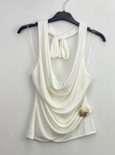 TOP COQUILLAGE BLANC