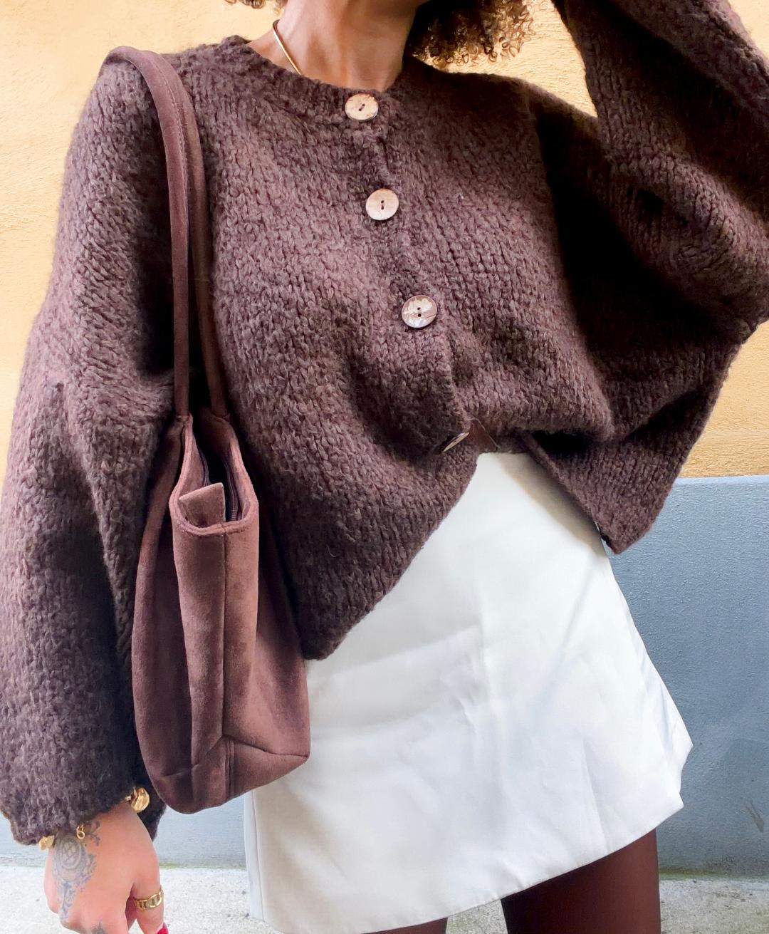 CARDIGAN COCOON CHOCO