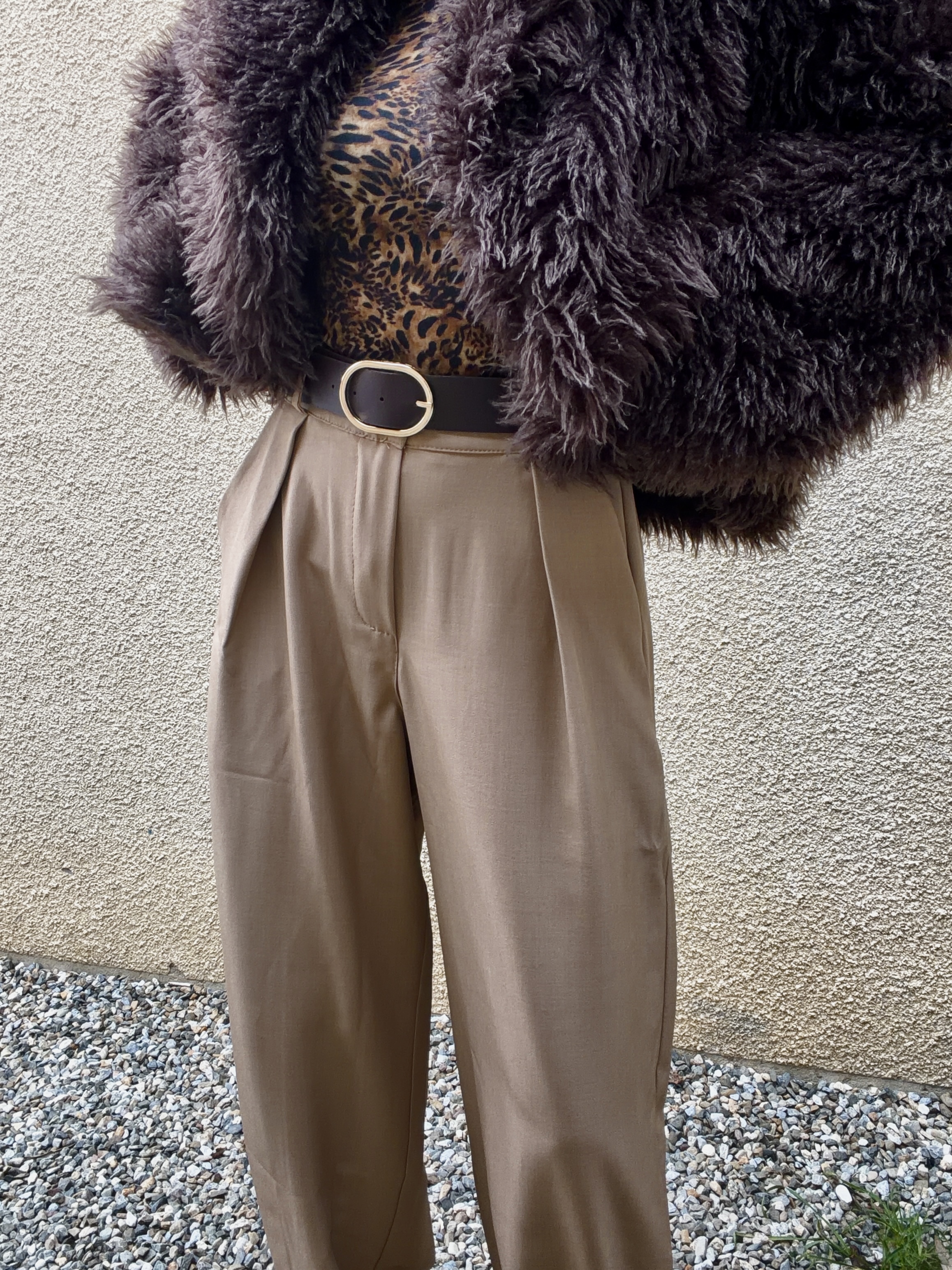 MANTEAU FAUSSE FOURRURE CHOCO