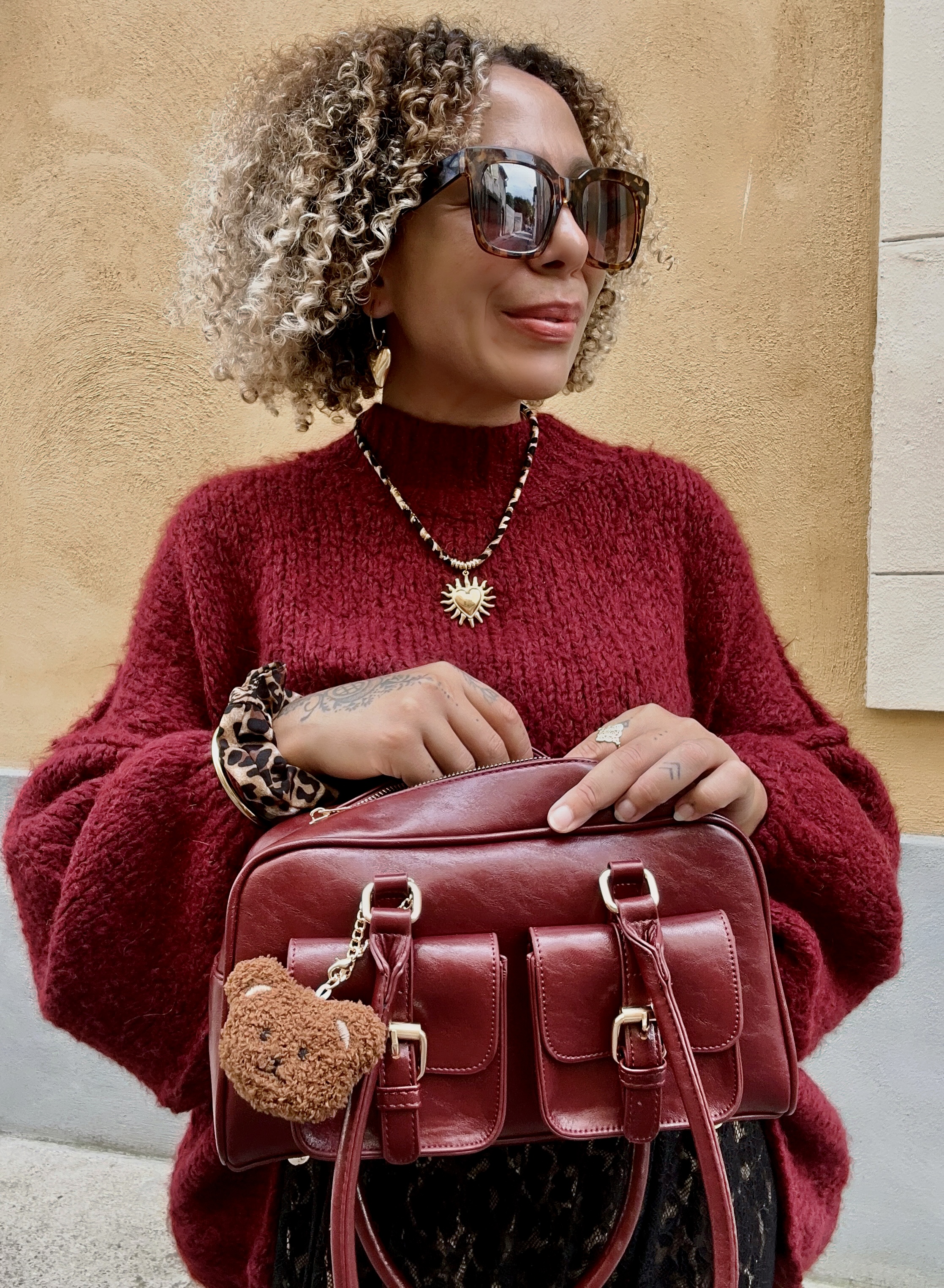 SAC TEDDY BORDEAUX
