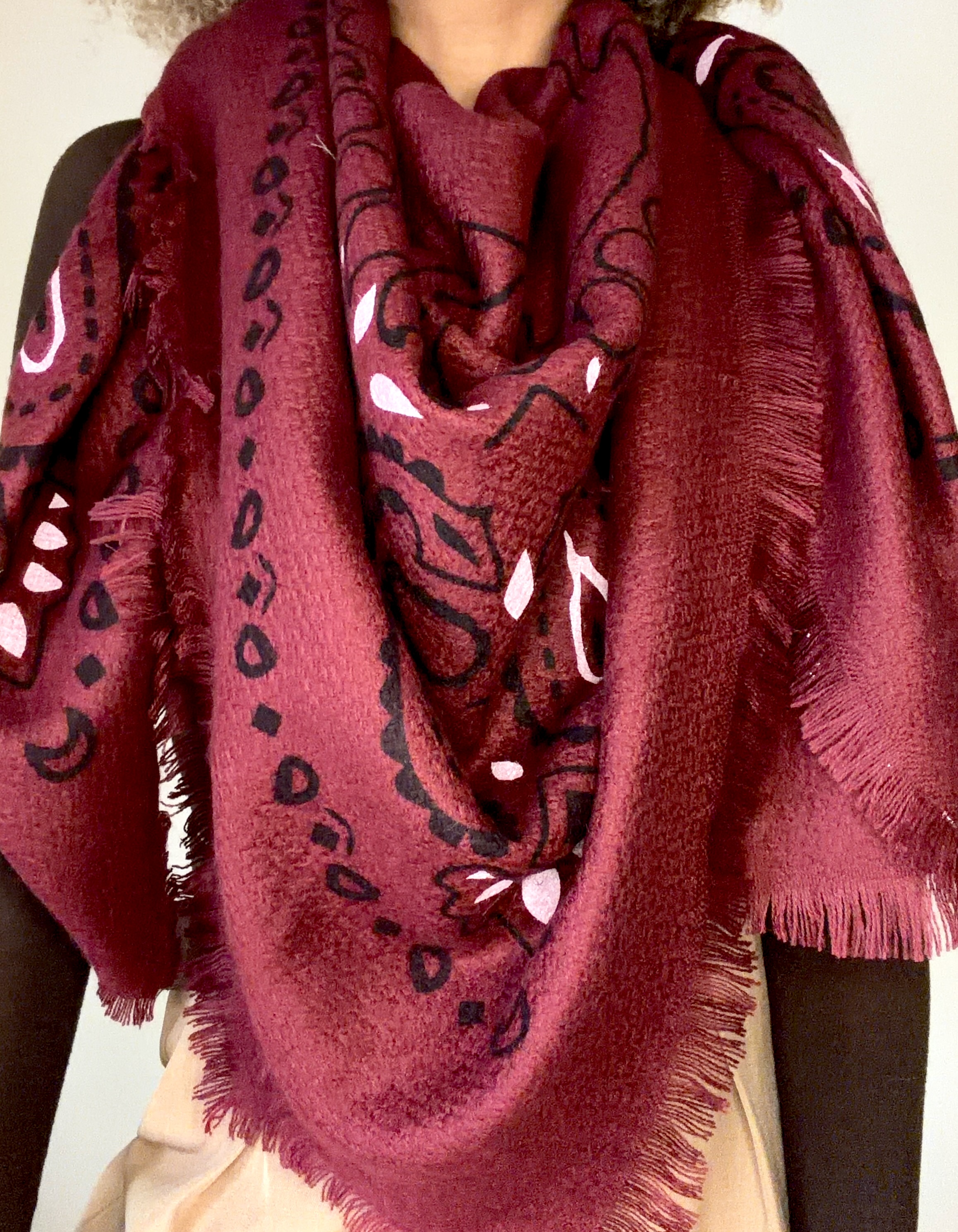 ÉCHARPE BANDANA BORDEAUX