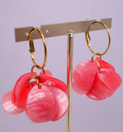BOUCLES D'OREILLES FUCHSIA