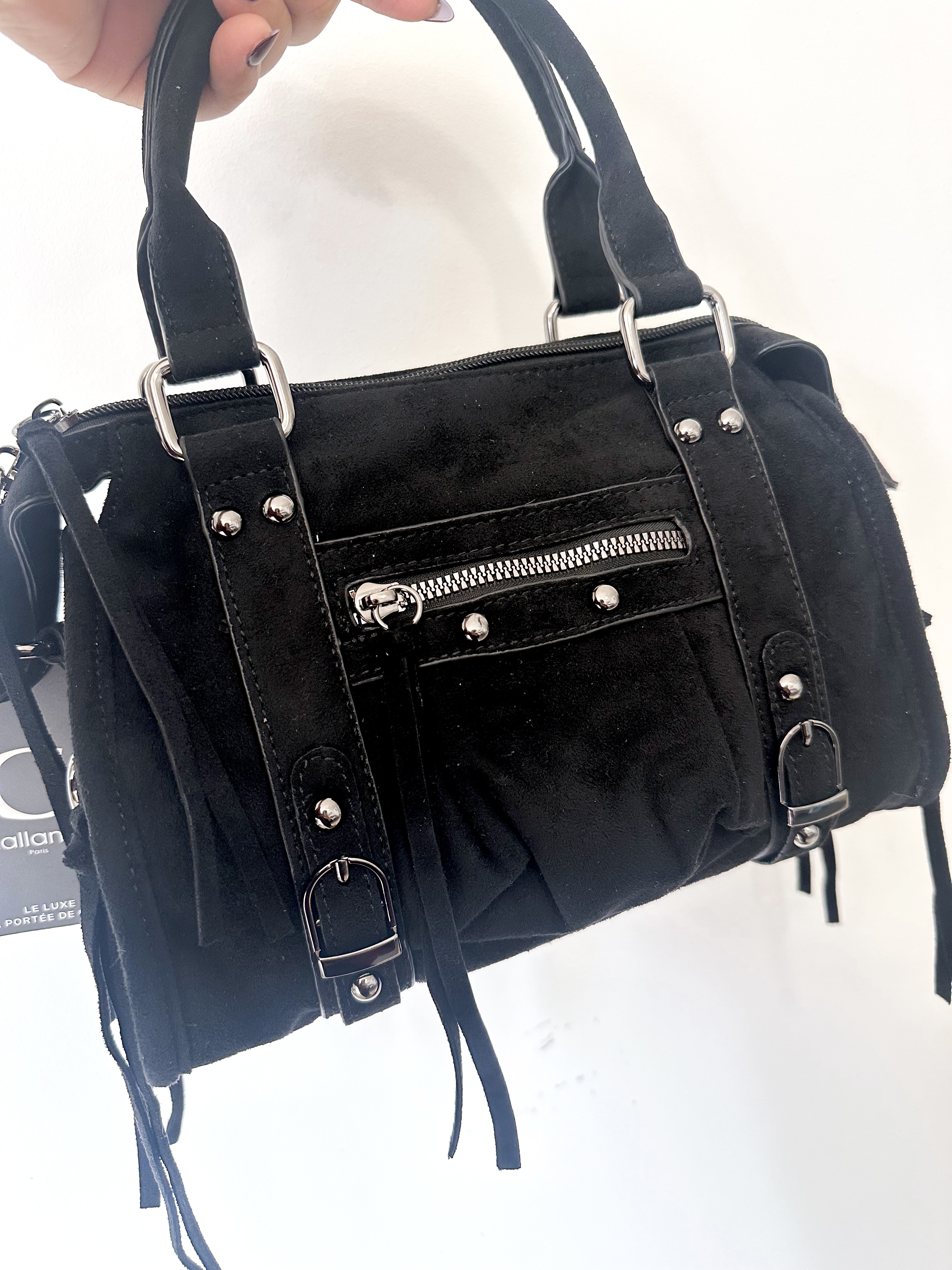 SAC À MAIN SUÈDE NOIR