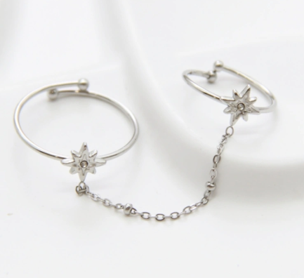 BAGUE DOUBLE CHAÏNE ARGENT