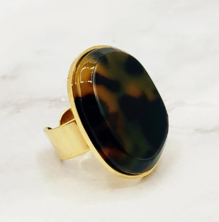 BAGUE FORME IRRÉGULIÈRE LÉOPARD