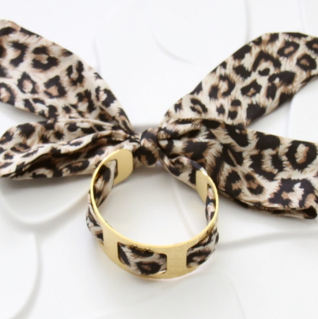 BRACELET JONC TISSU LEOPARD