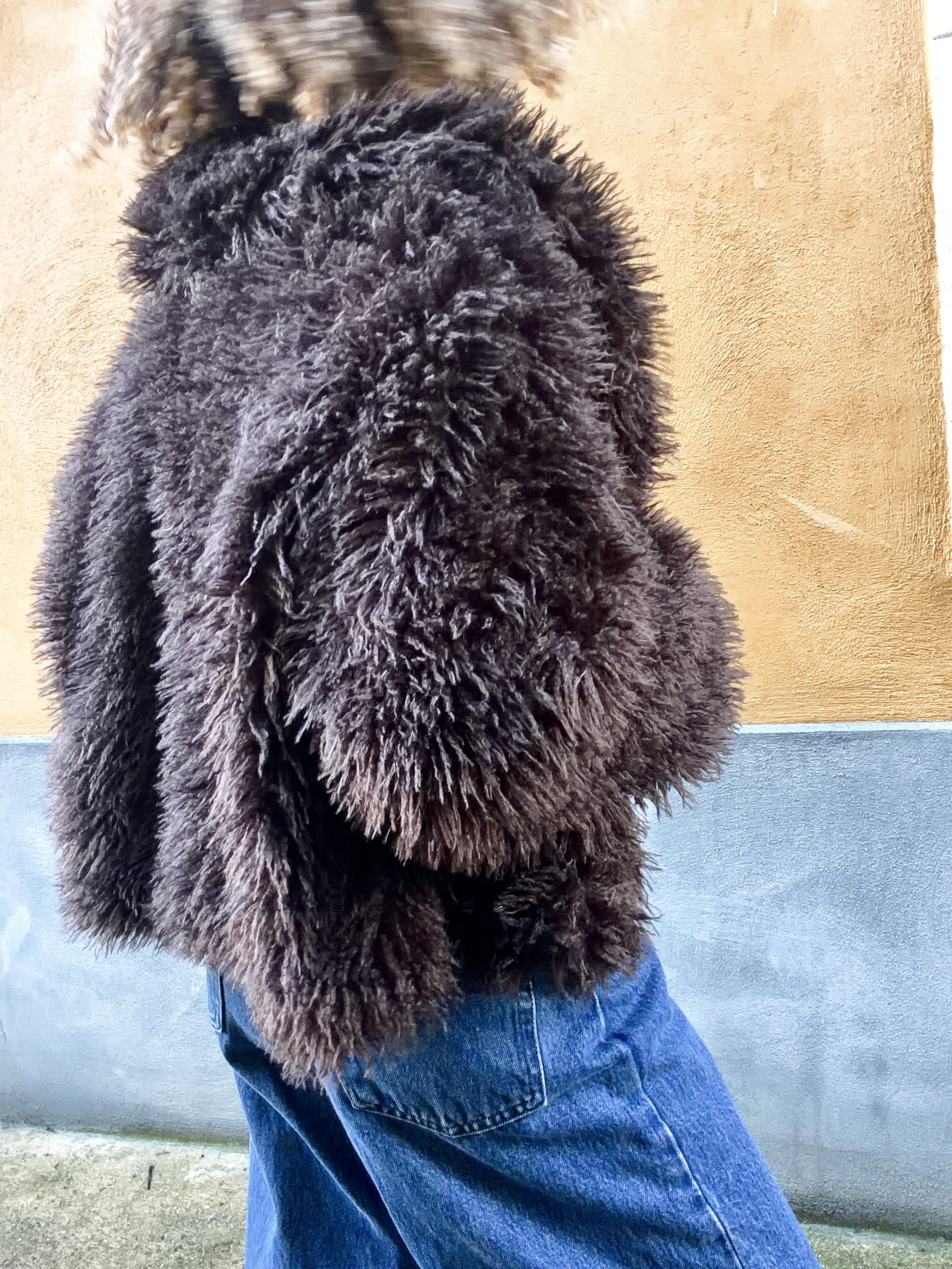 MANTEAU FAUSSE FOURRURE CHOCO