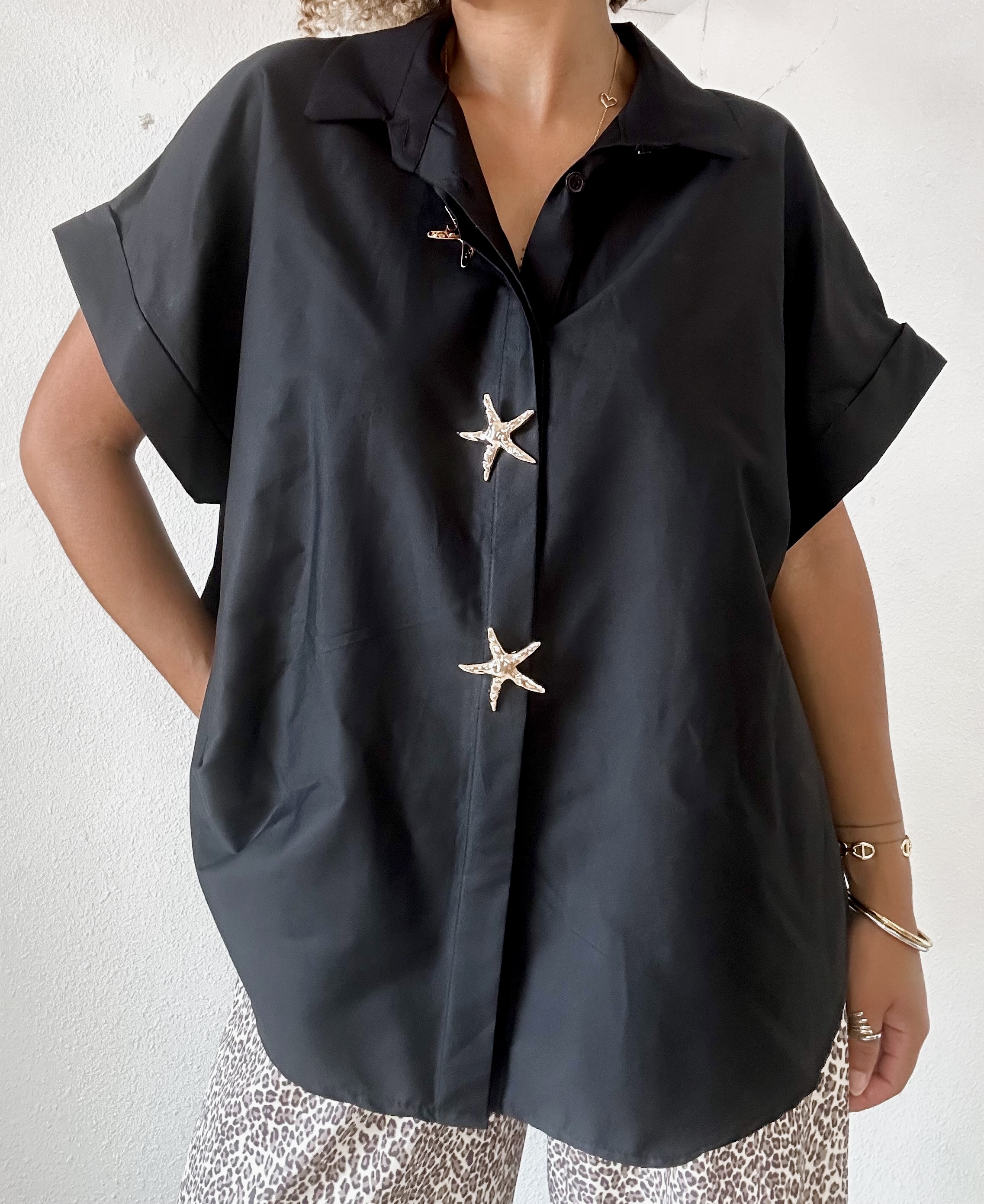CHEMISE COUPE OVERSIZE NOIR