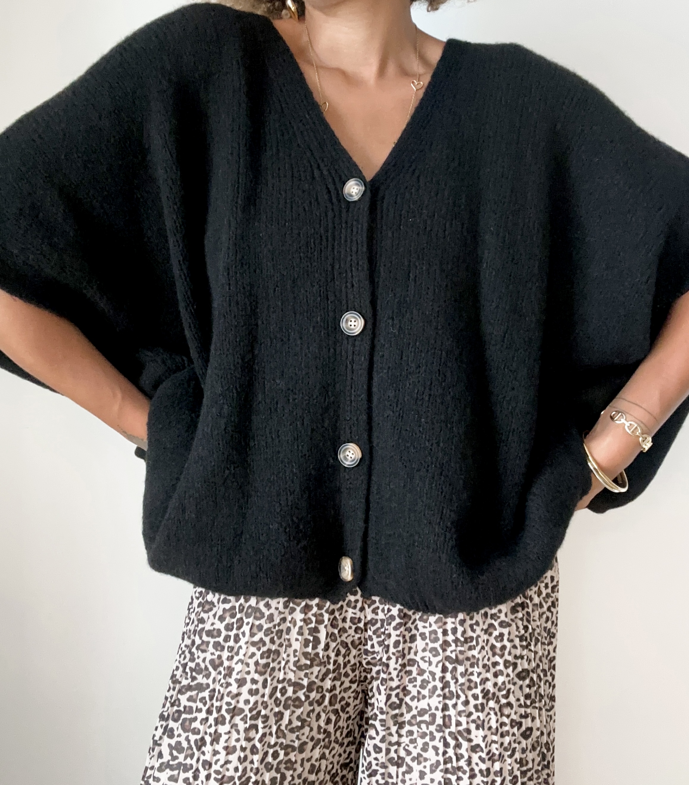 CARDIGAN NOIR OVERSIZE