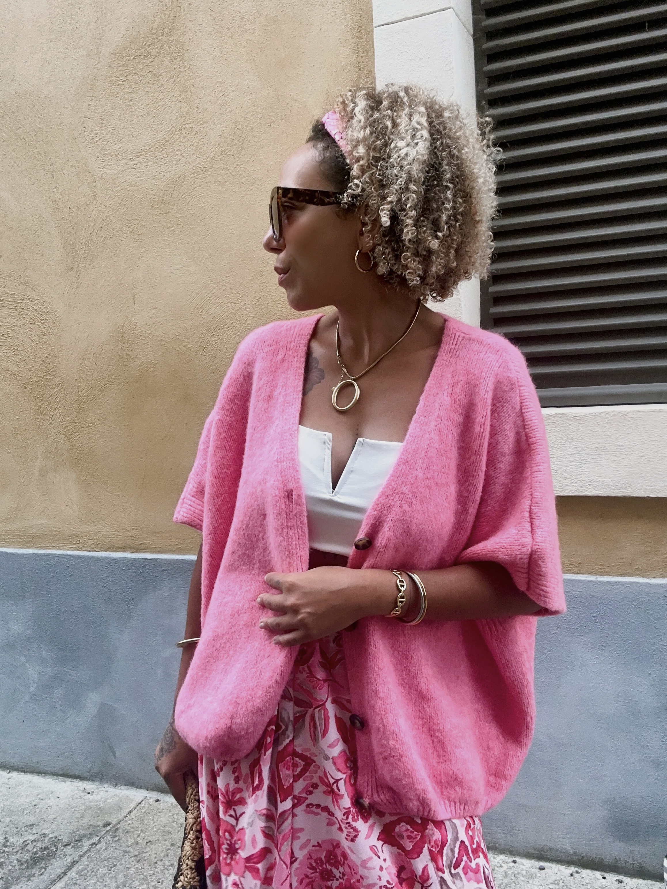 CARDIGAN ROSE OVERSIZE