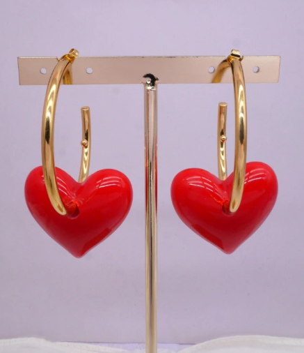 BOUCLES COEUR ROUGE