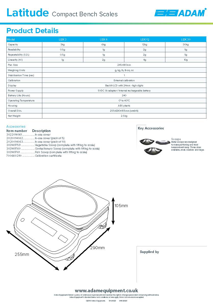 Latitude (LBX) Compact Bench Scales