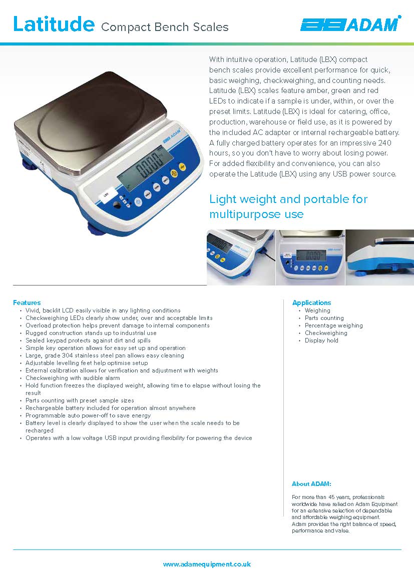 Latitude (LBX) Compact Bench Scales
