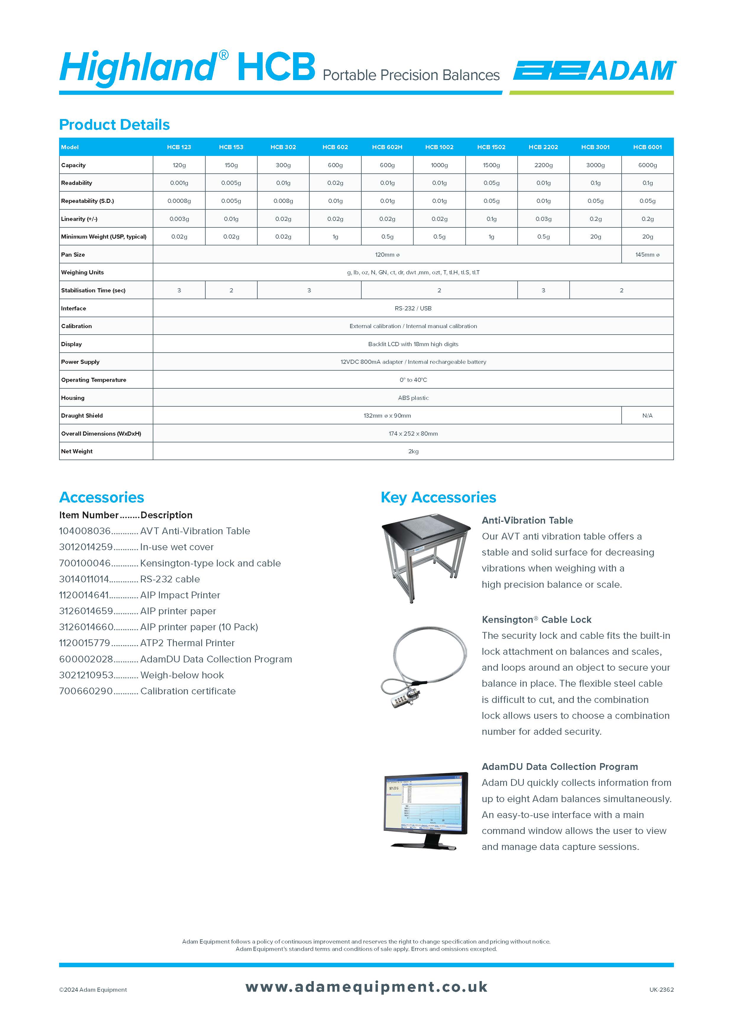 Highland HCB Portable Precision Balances